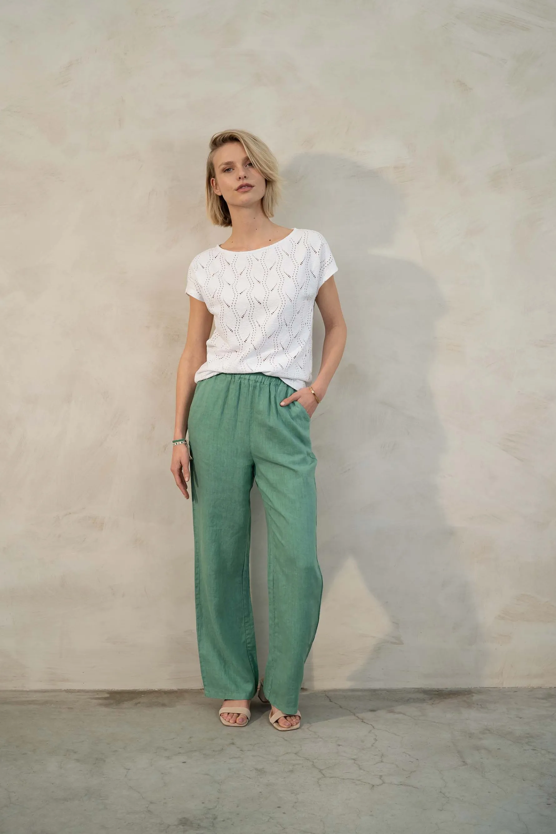 zusss linnen broek groen