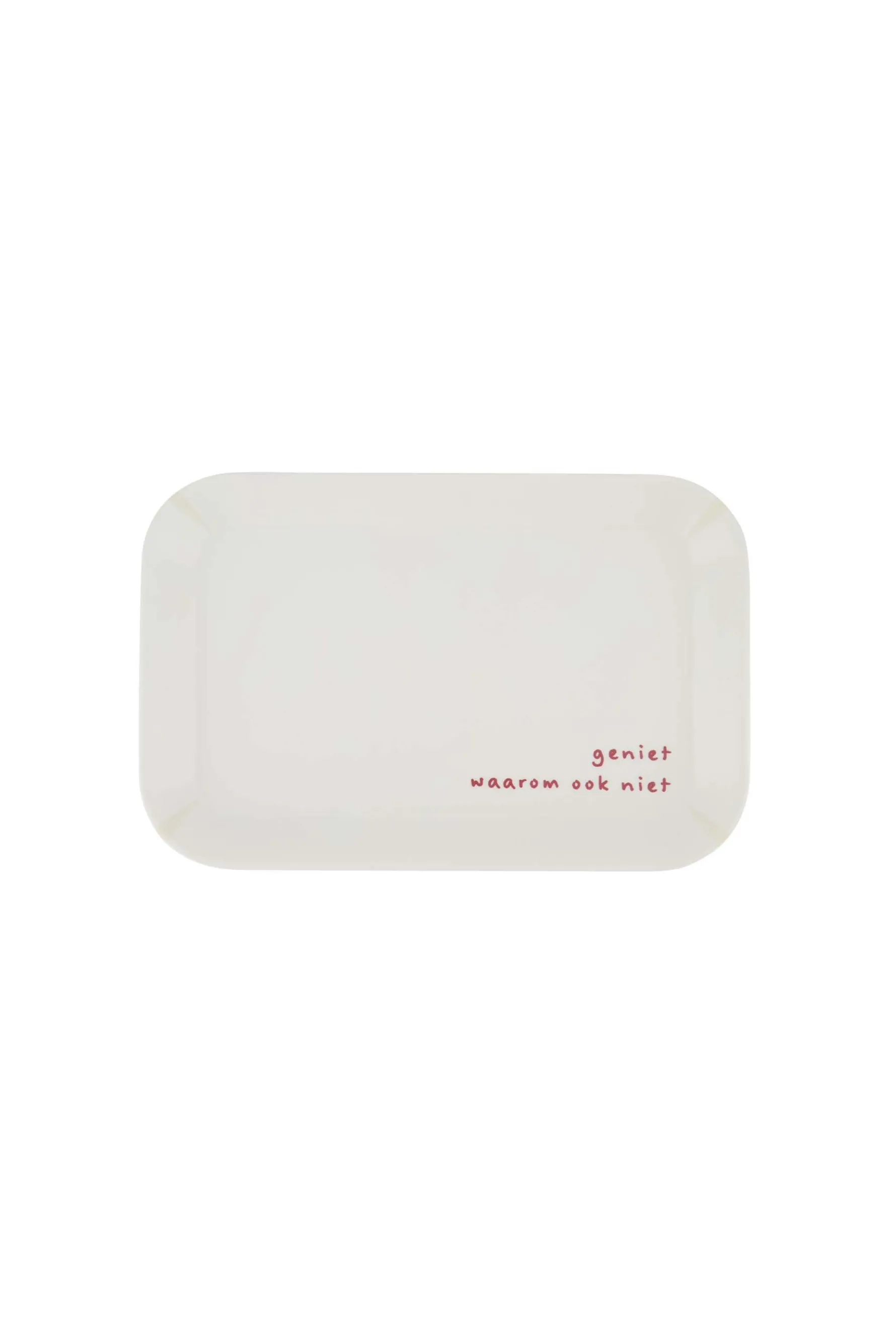 zusss melamine dienblad 29x19cm geniet off white/rood