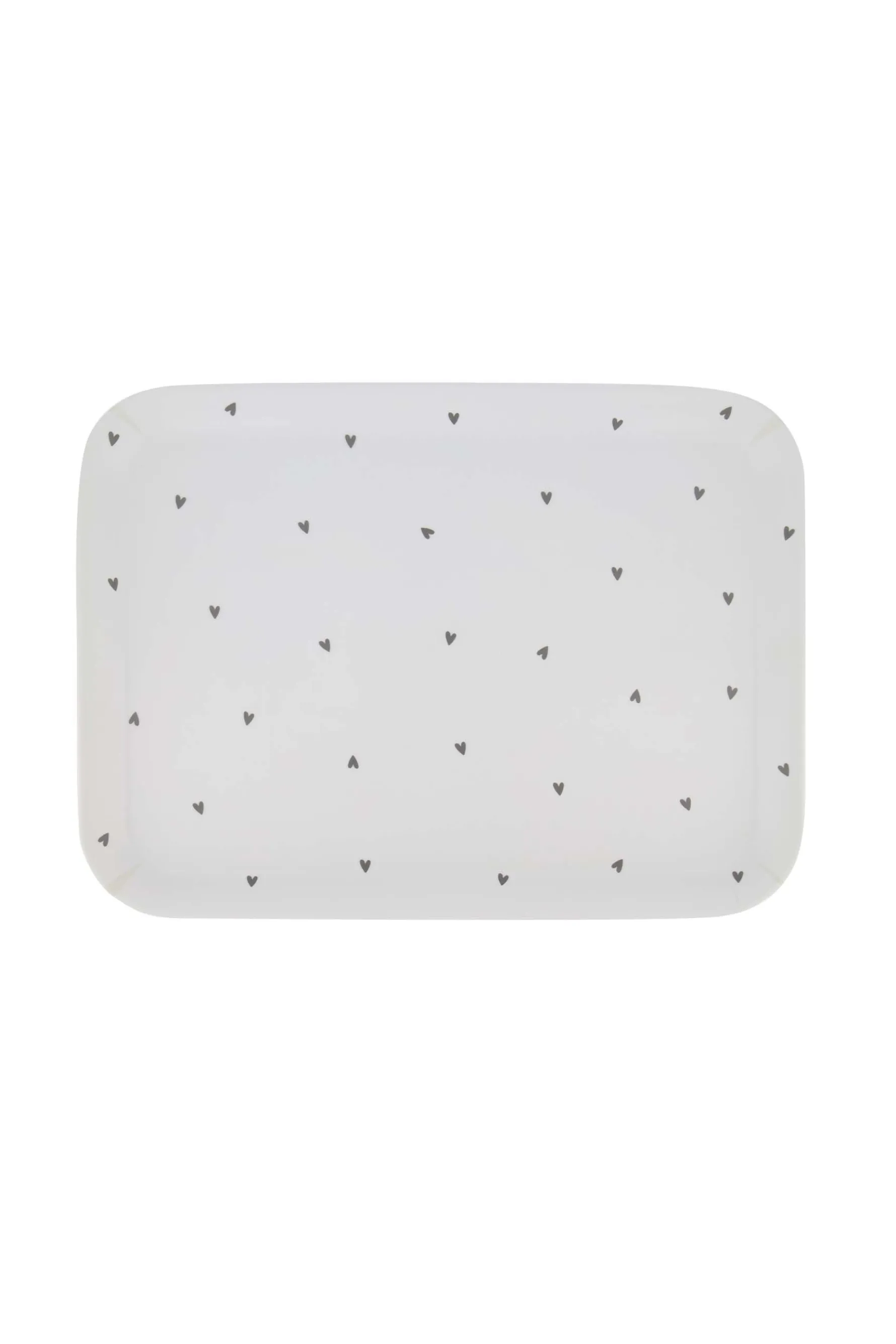 zusss melamine dienblad 43x33cm hartjes wit/antracietgrijs