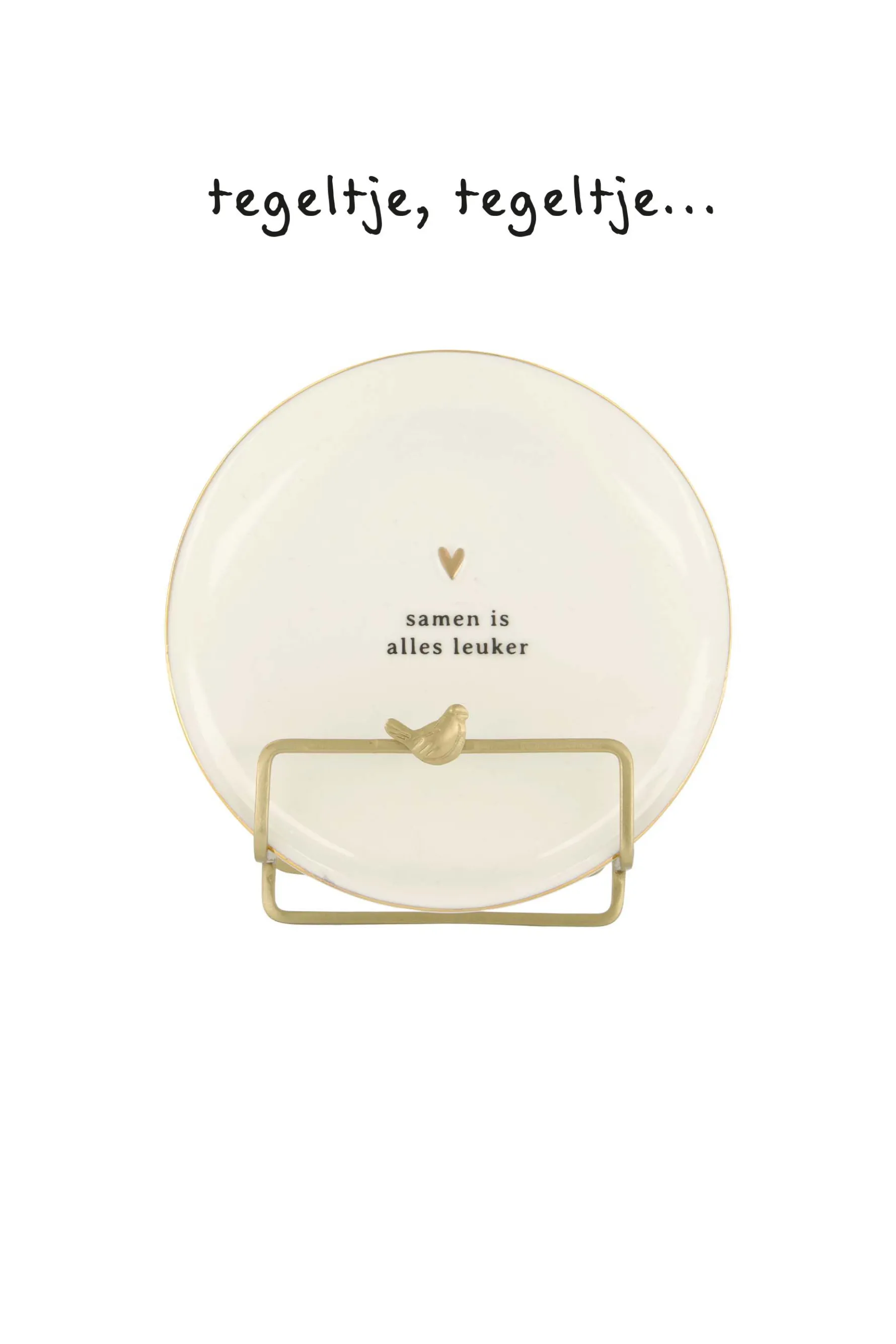 zusss metalen standaard vogel goud