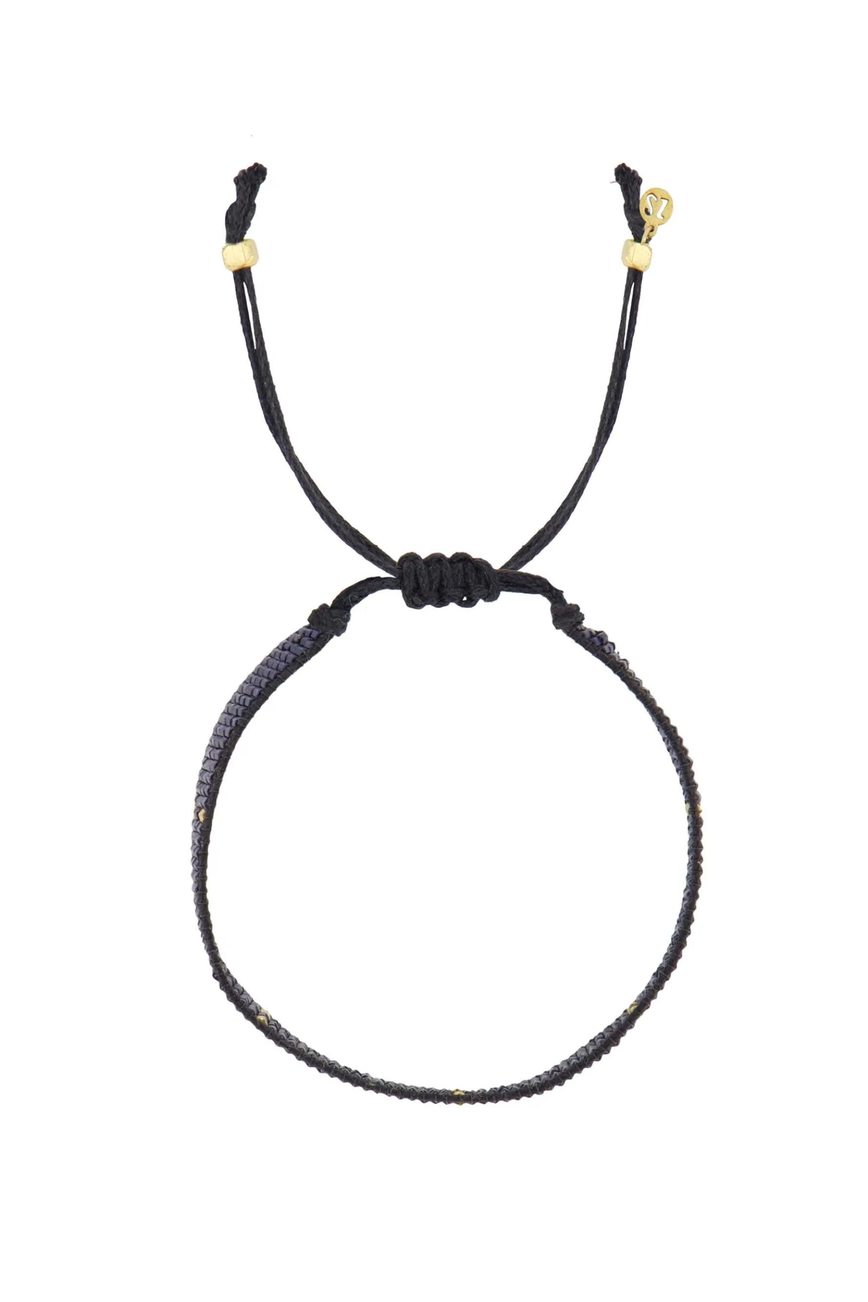 zusss miyuki armbandje stipje donkerblauw/goud