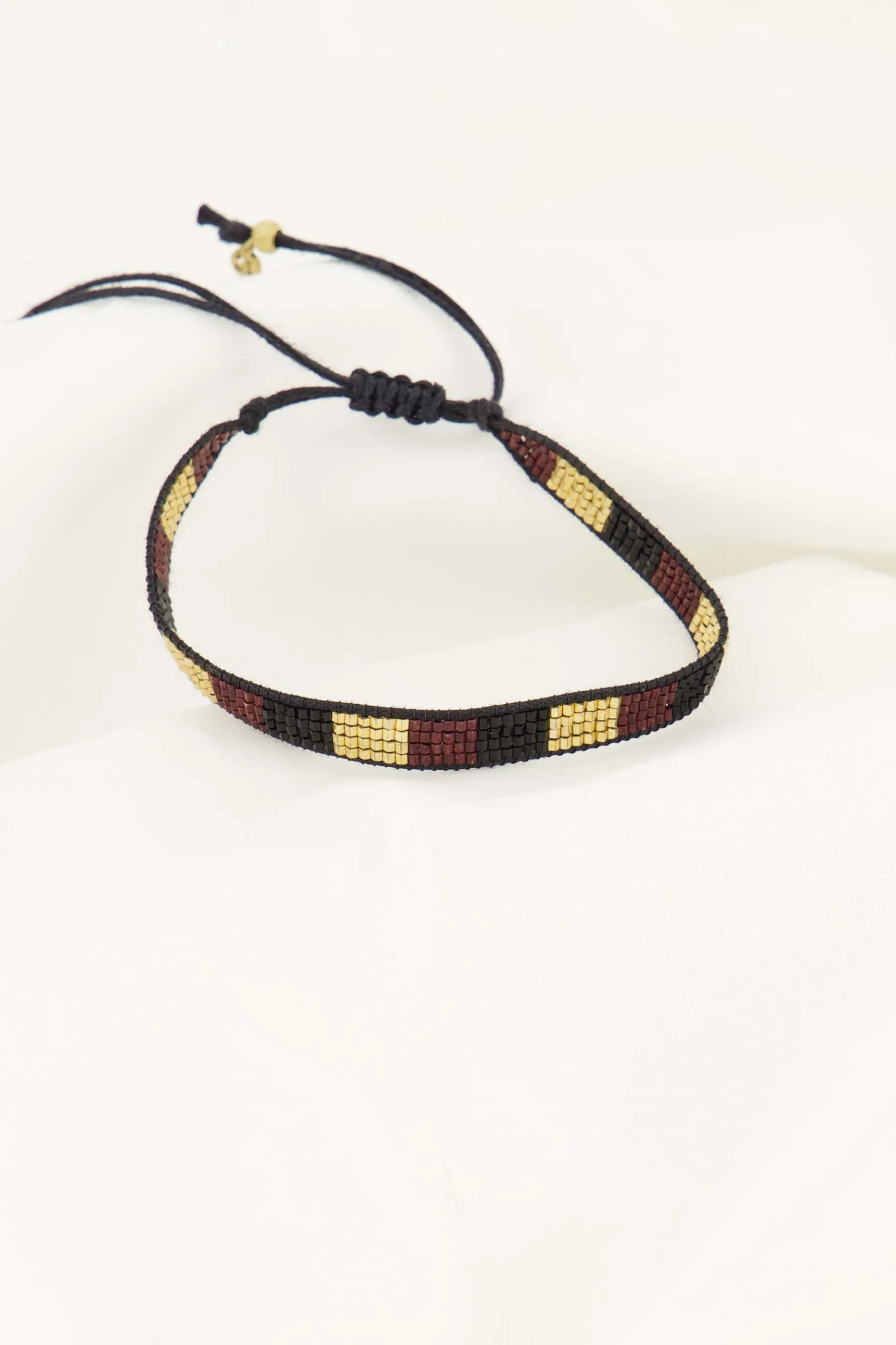 zusss miyuki armbandje streepje port/goud/zwart