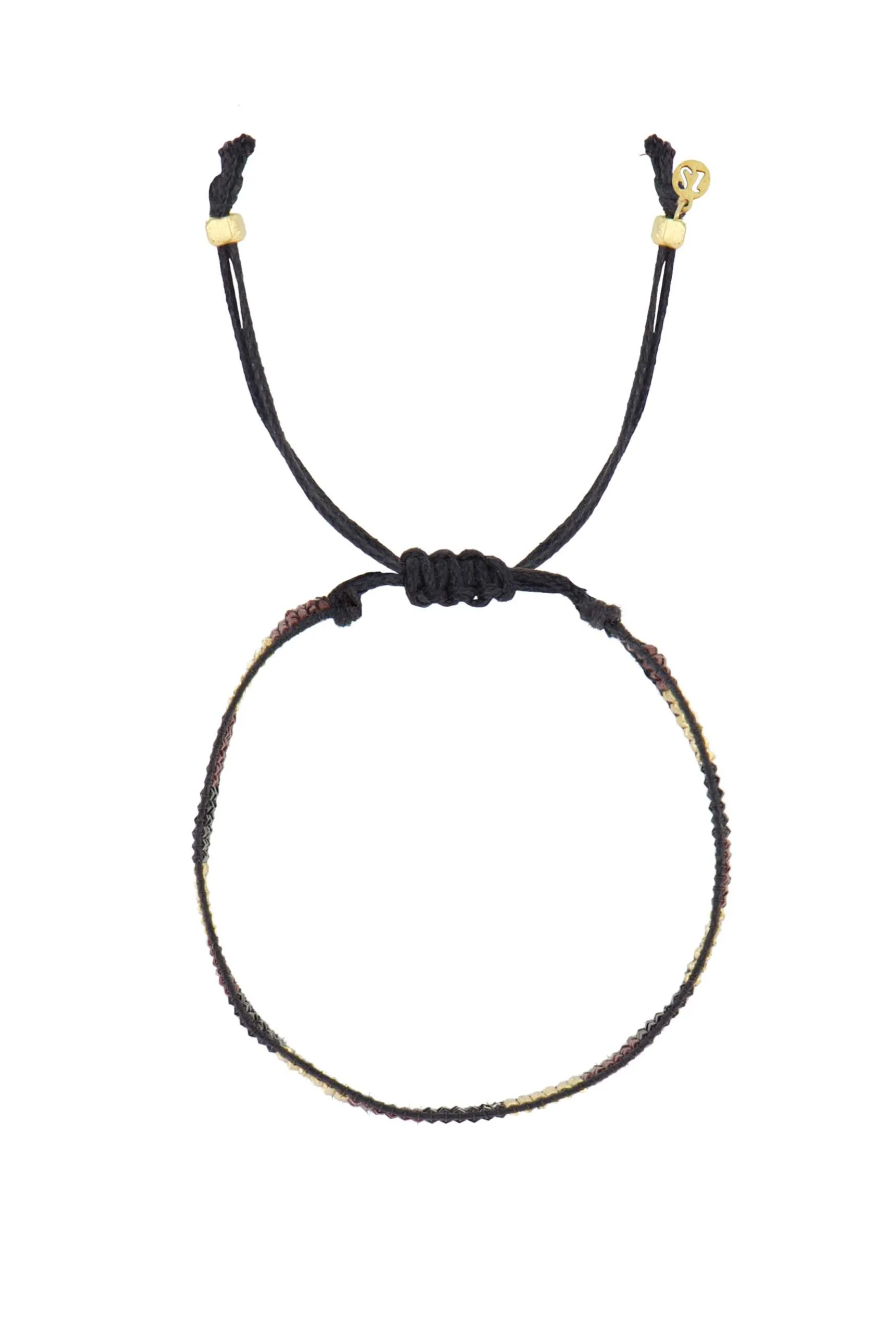 zusss miyuki armbandje streepje port/goud/zwart