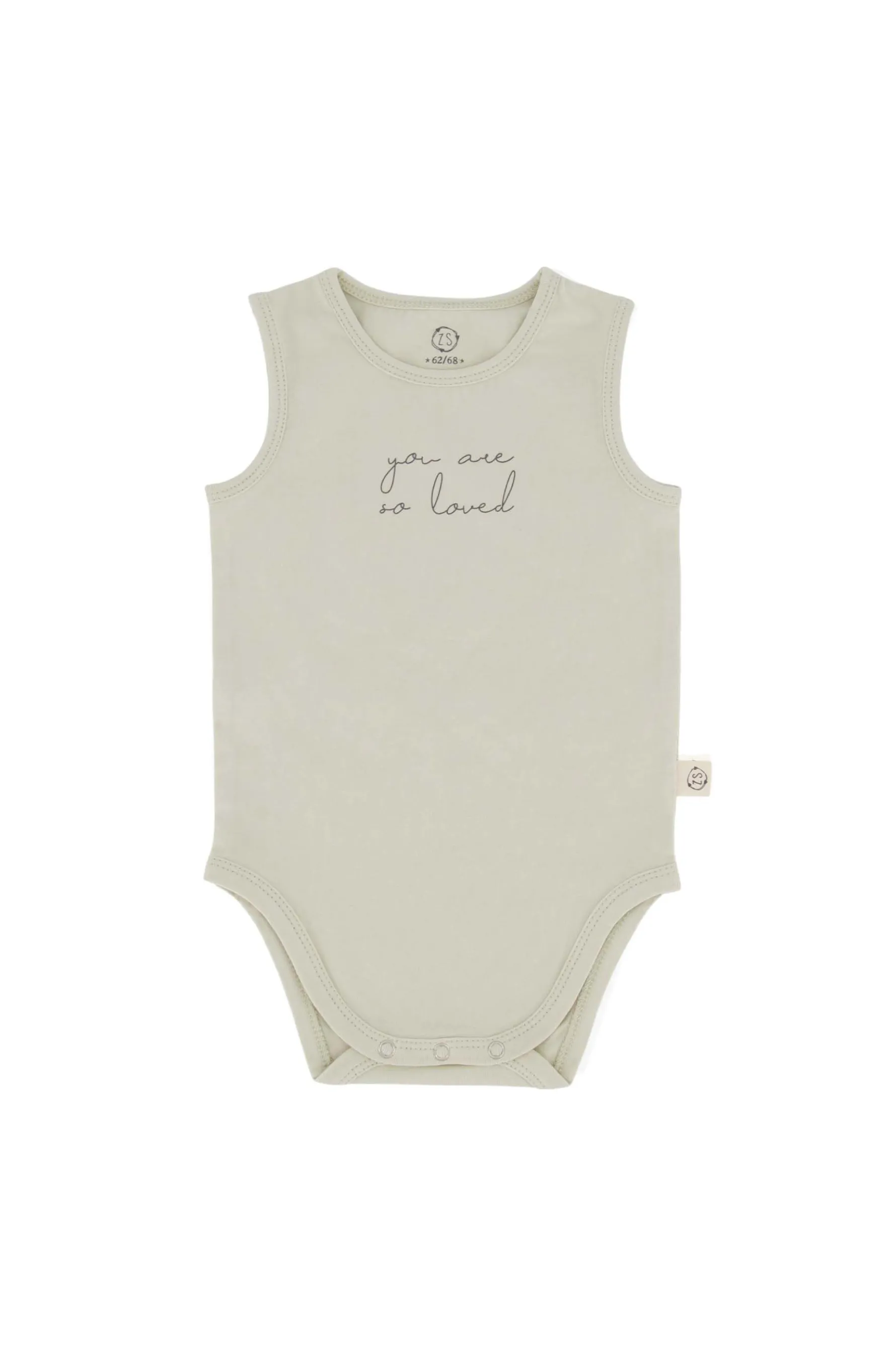 zusss mouwloos rompertje so loved zand