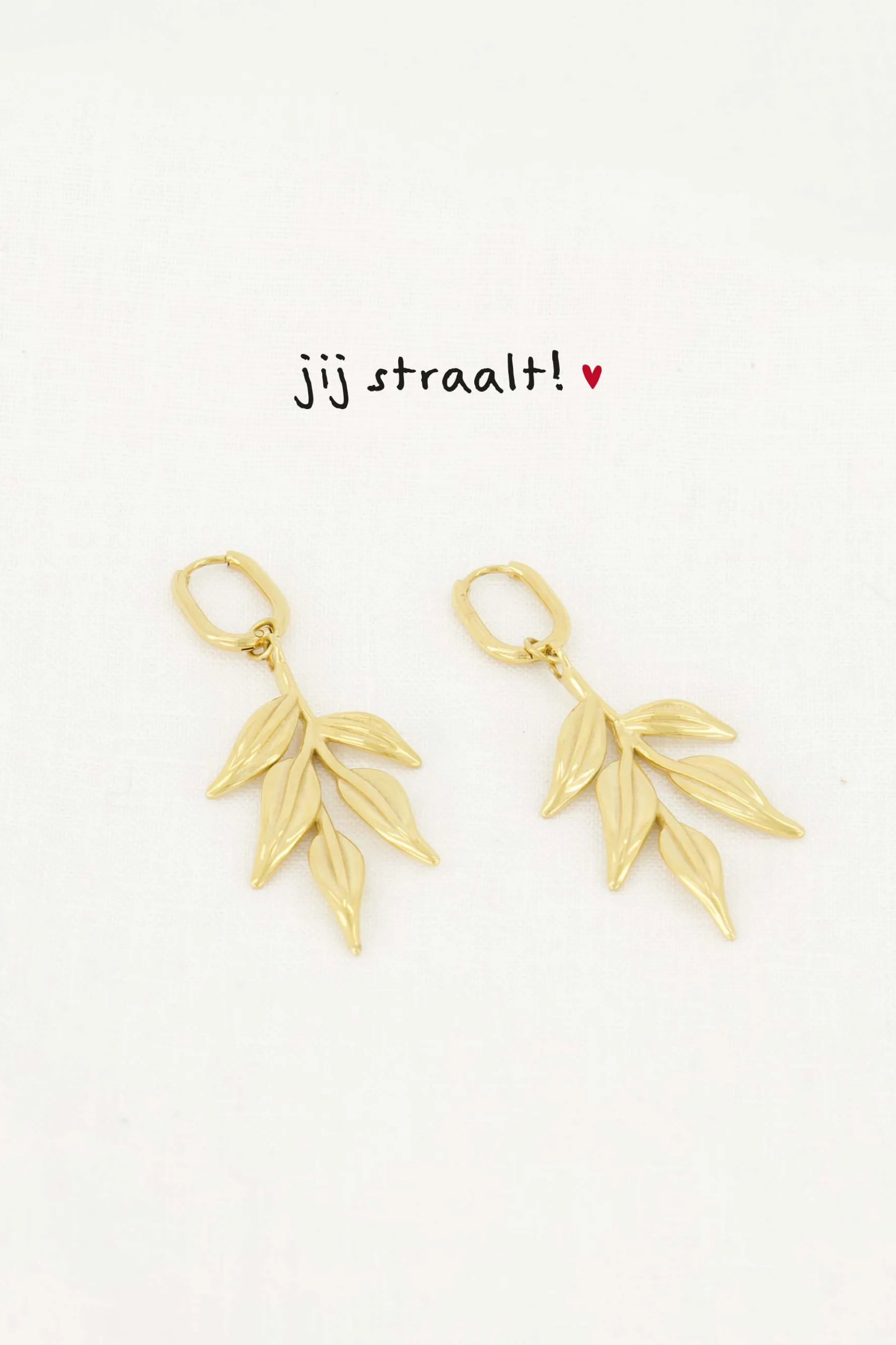 zusss oorbel met blaadjes goud