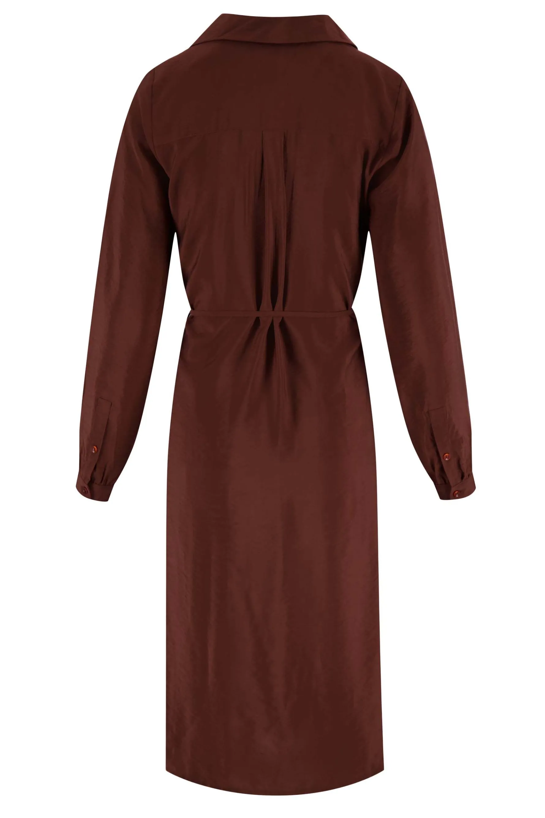 zusss overhemdjurk chocoladebruin