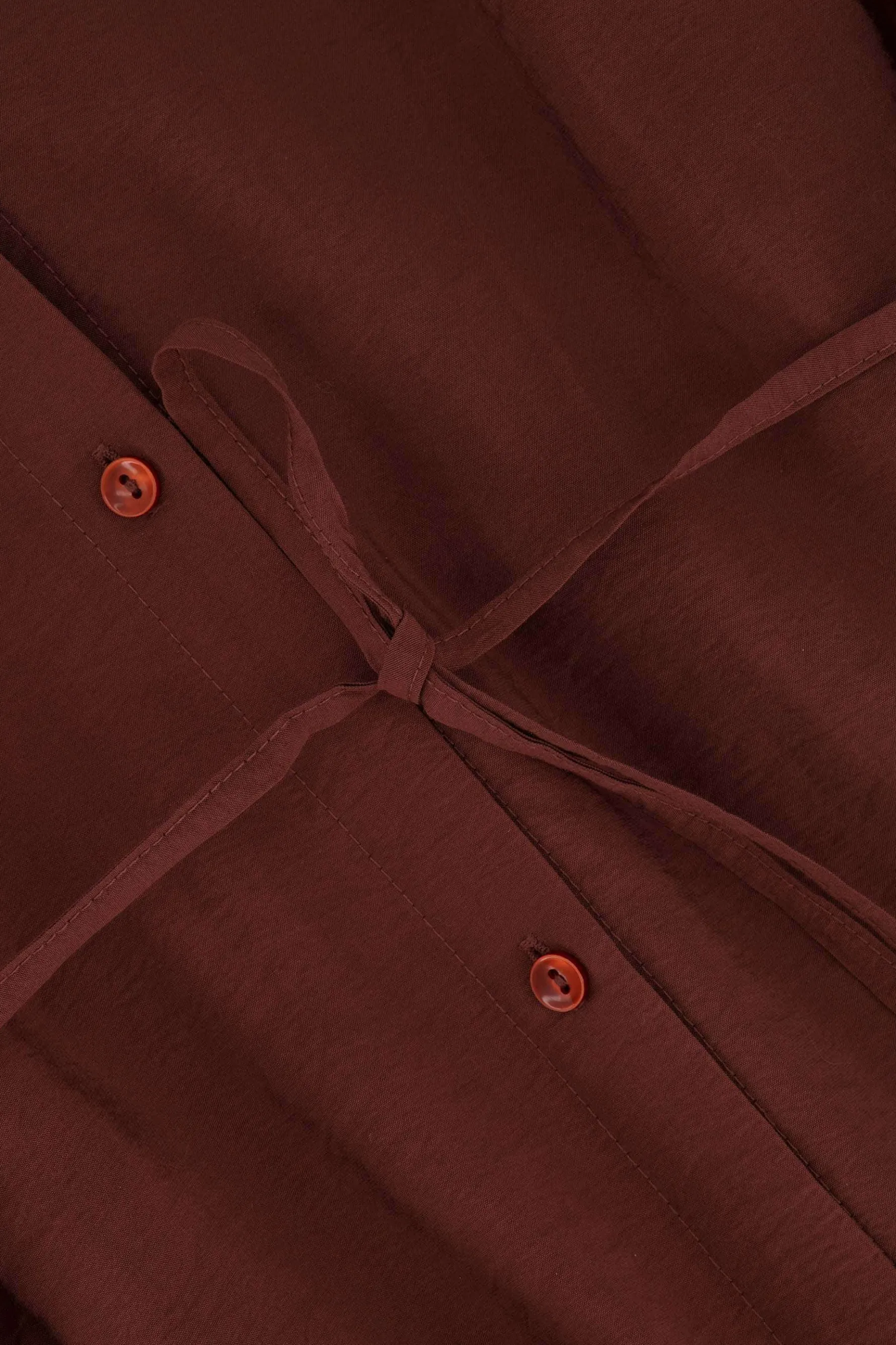 zusss overhemdjurk chocoladebruin