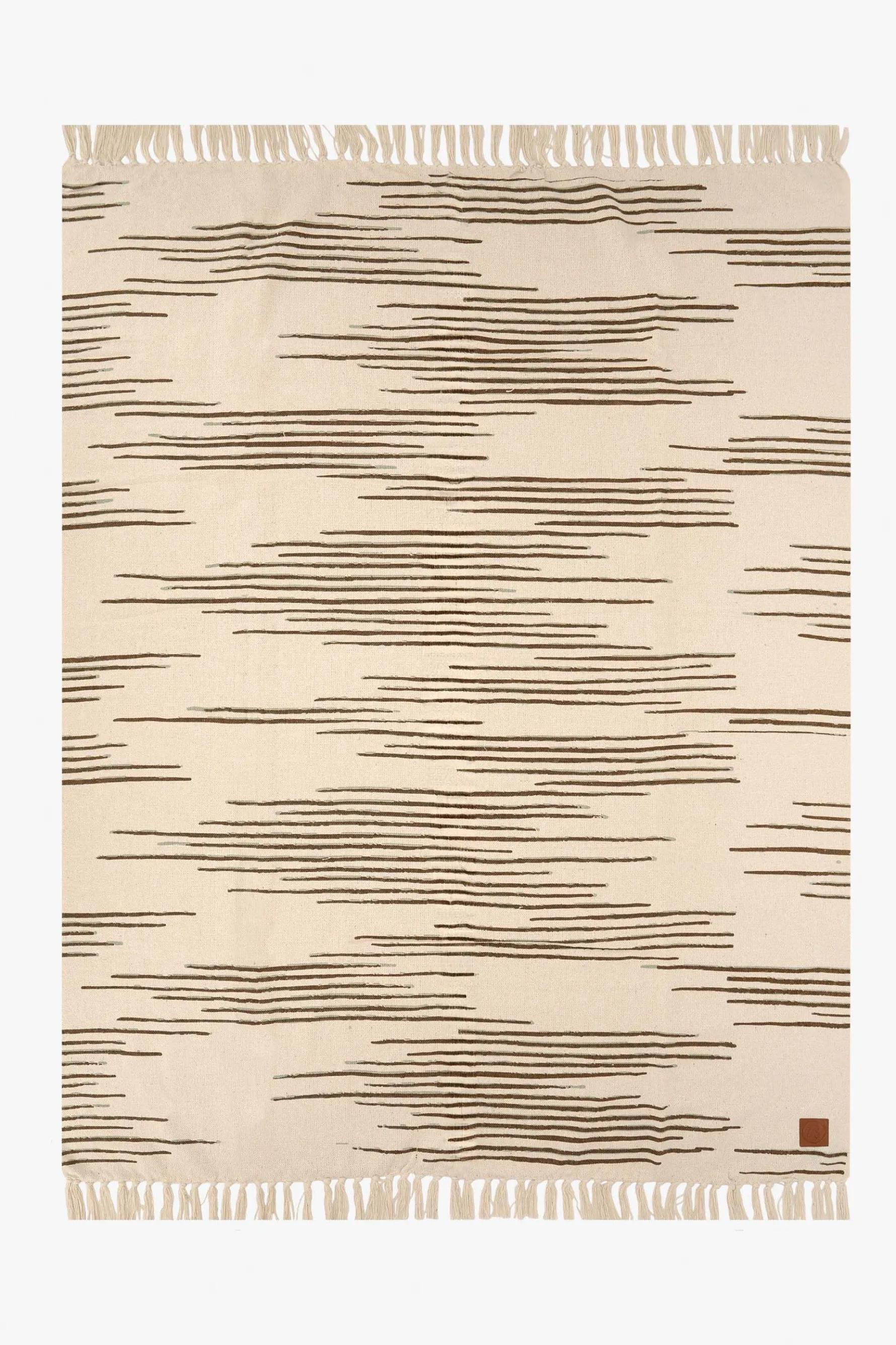 zusss plaid lijnenpatroon 130x170 zand/leem/saliegroen