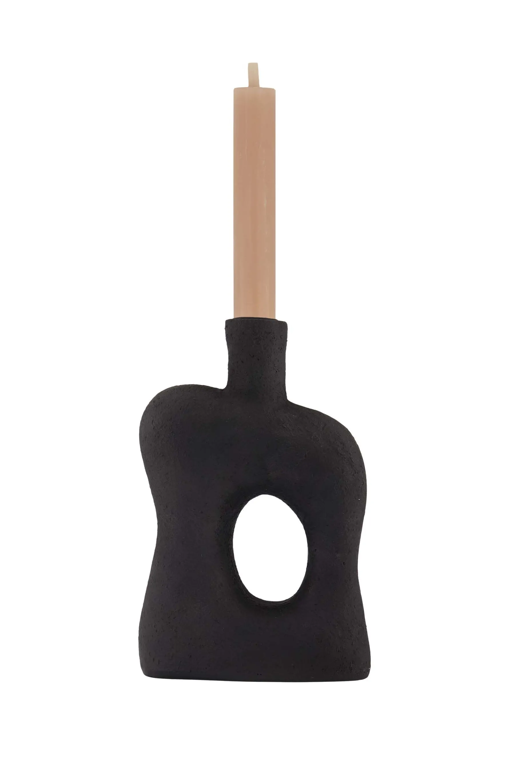 zusss polystone kandelaar ornament 22cm zwart