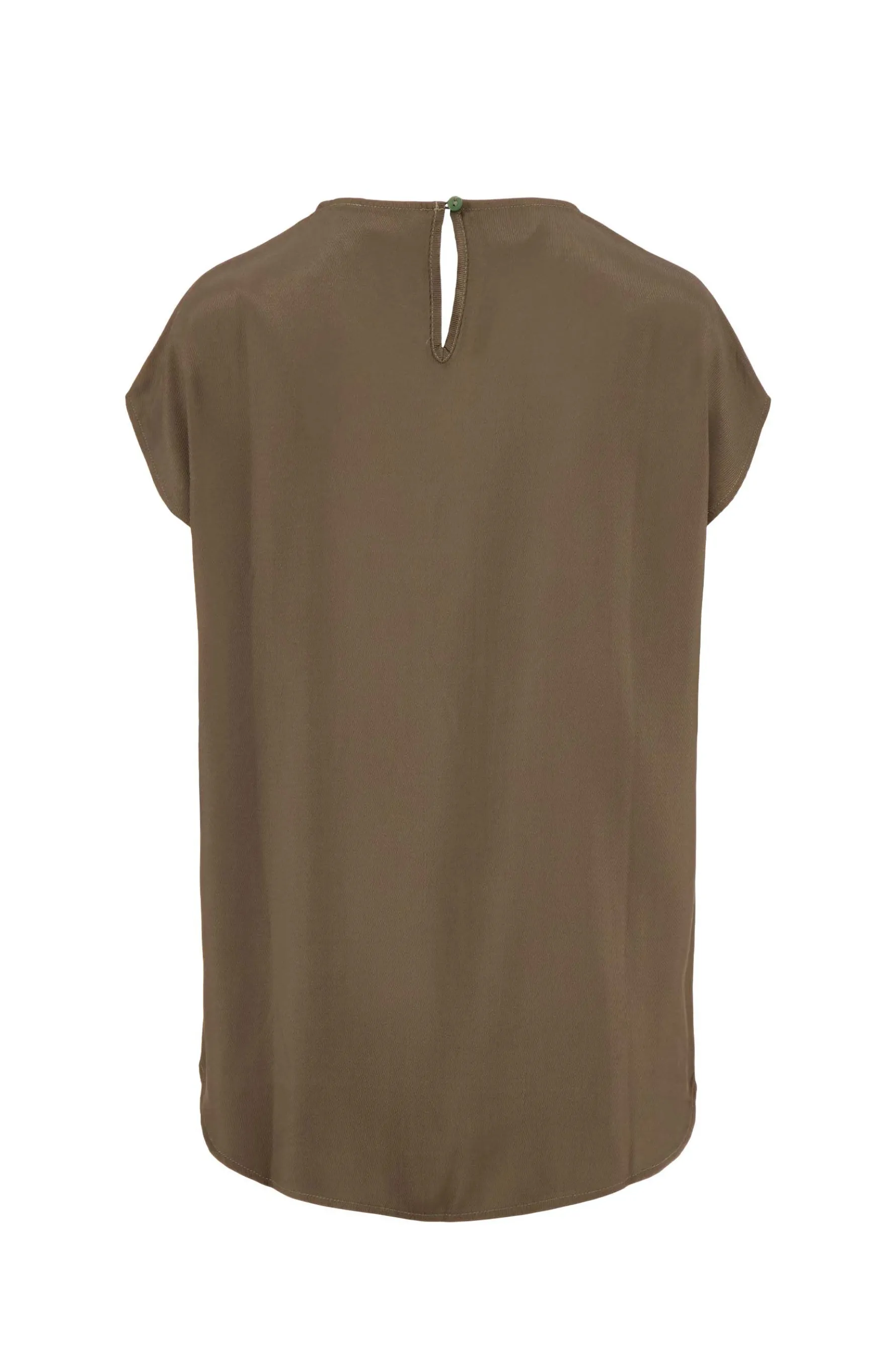 zusss satijnen twill top met boothals donkergroen