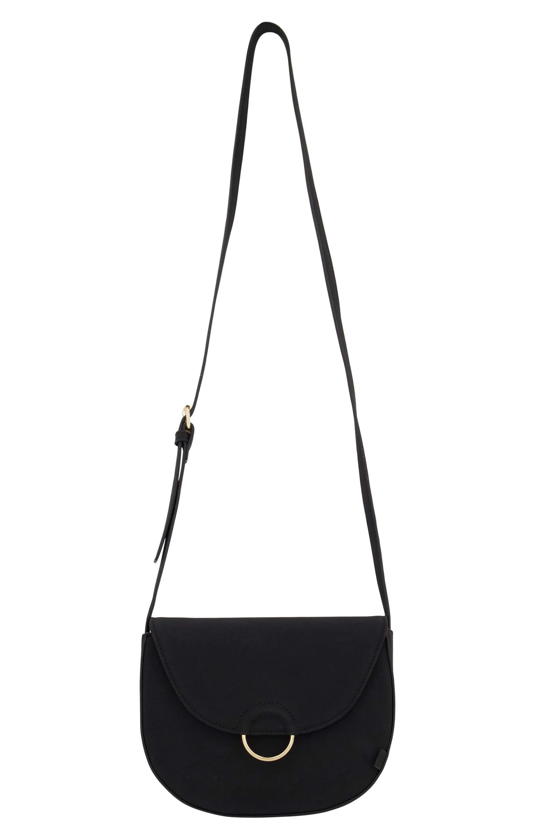 zusss schoudertas met gouden ring zwart