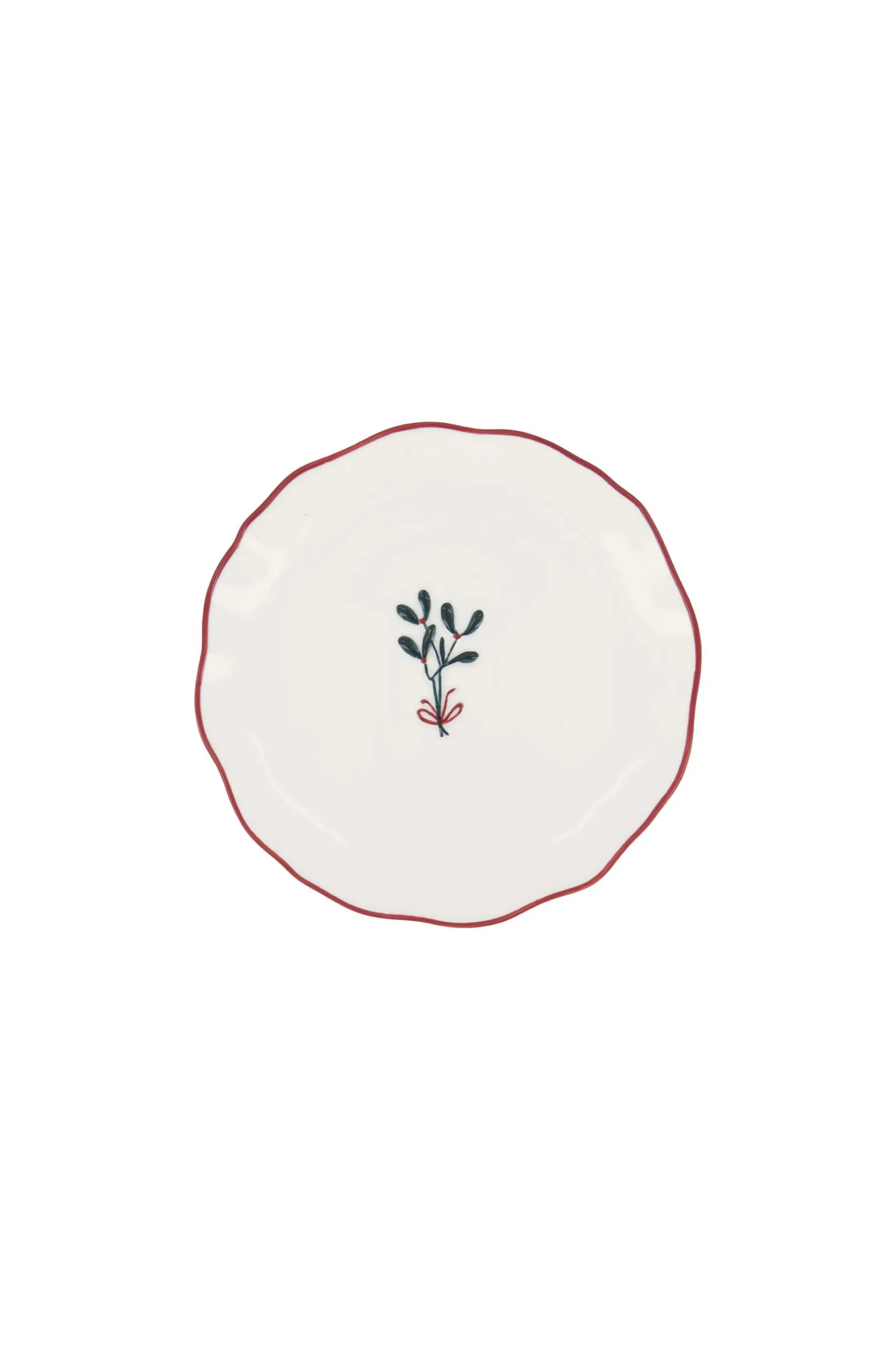 zusss serveerschaaltje geschulpte rand mistletoe wit