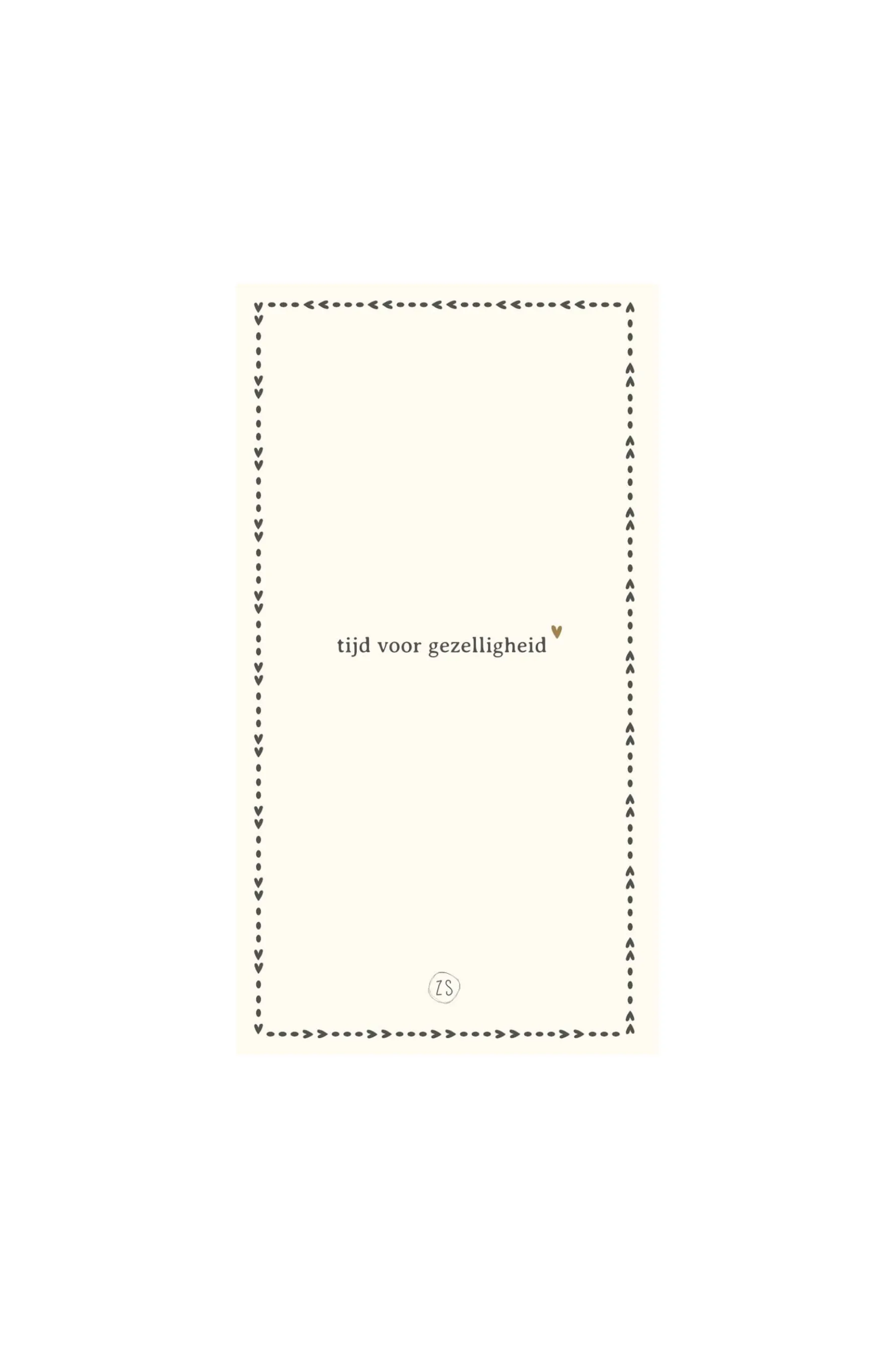 zusss servetten gezelligheid 11x20cm wit/antracietgrijs