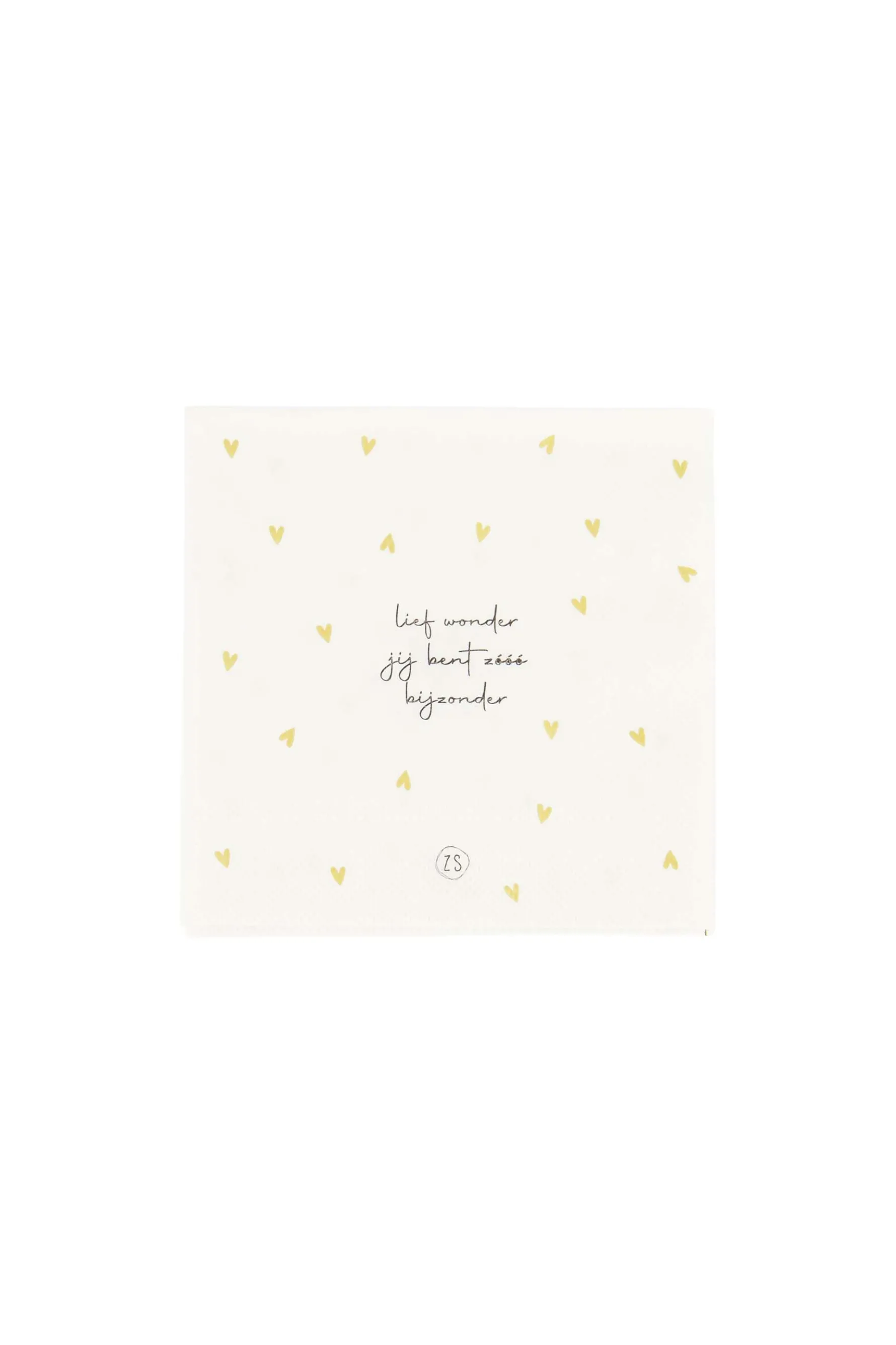 zusss servetten lief wonder hartjes 12,5x12,5cm wit