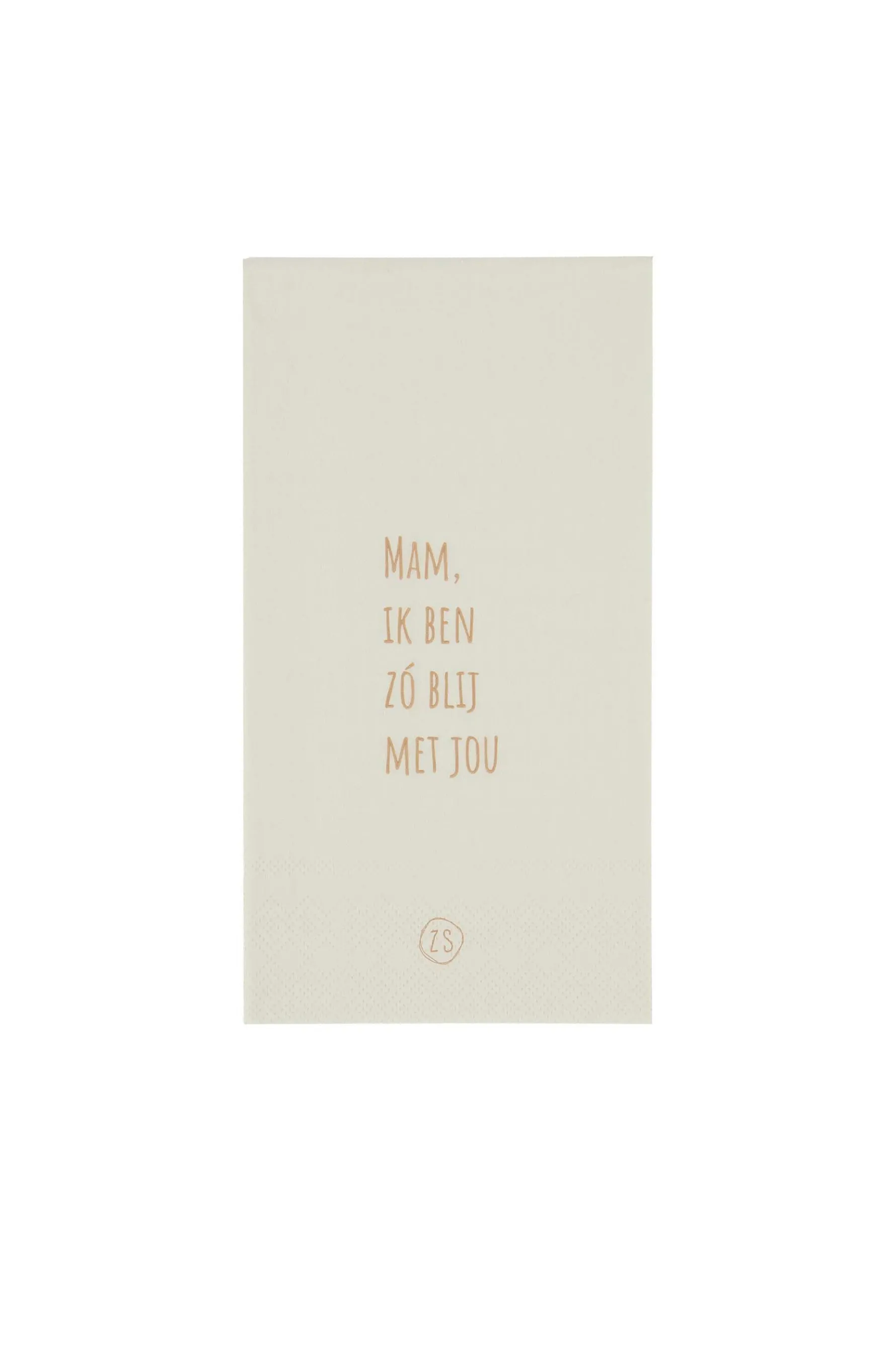 zusss servetten mam zo blij met jou 11x20cm off white