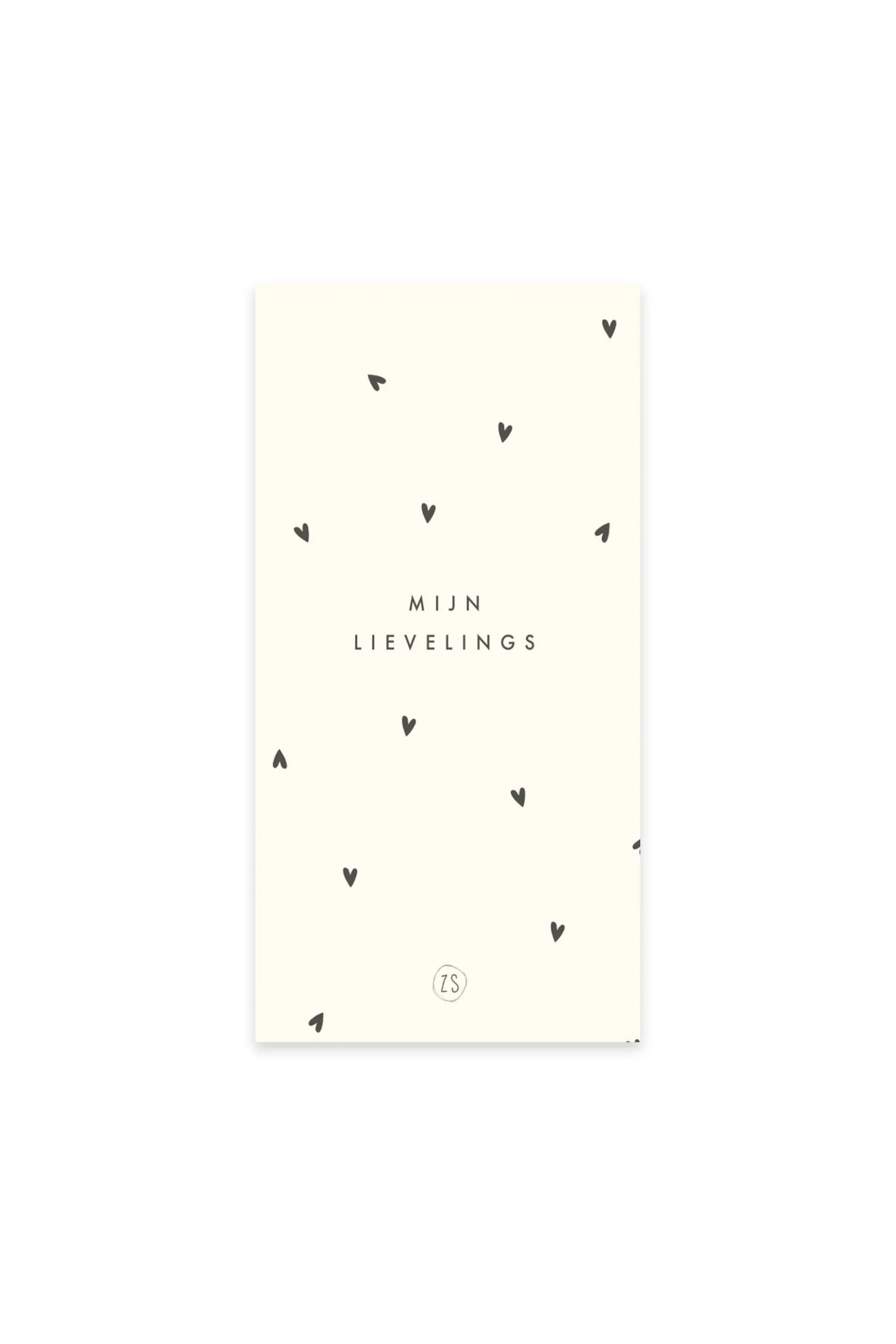 zusss servetten mijn lievelings hartjes 11x20cm wit/antracietgrijs