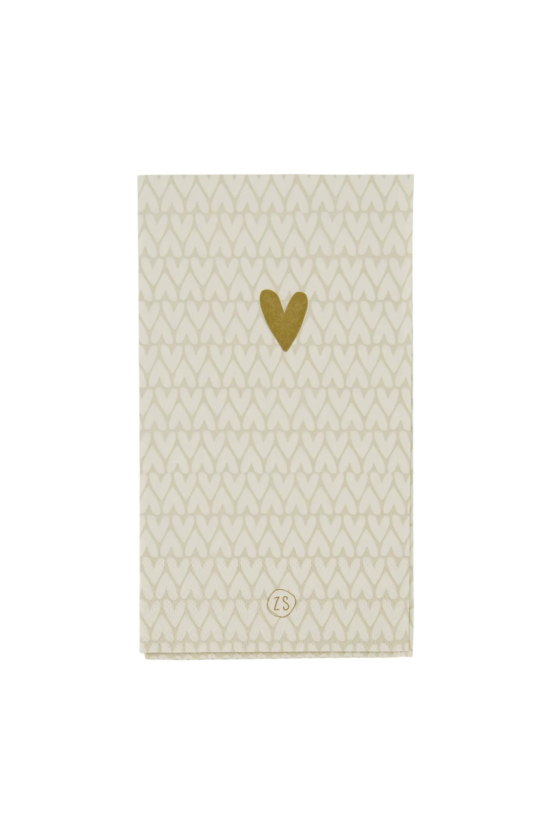 zusss servetten rechthoek 11x20cm hartjes zand