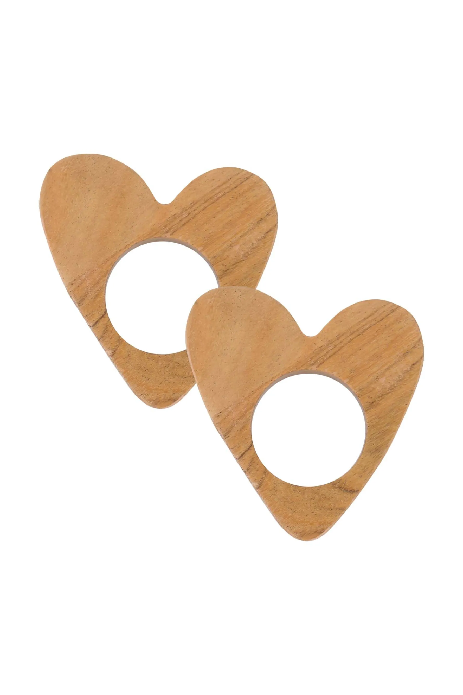 zusss set van 2 houten servetringen/eierdopjes donkerbruin