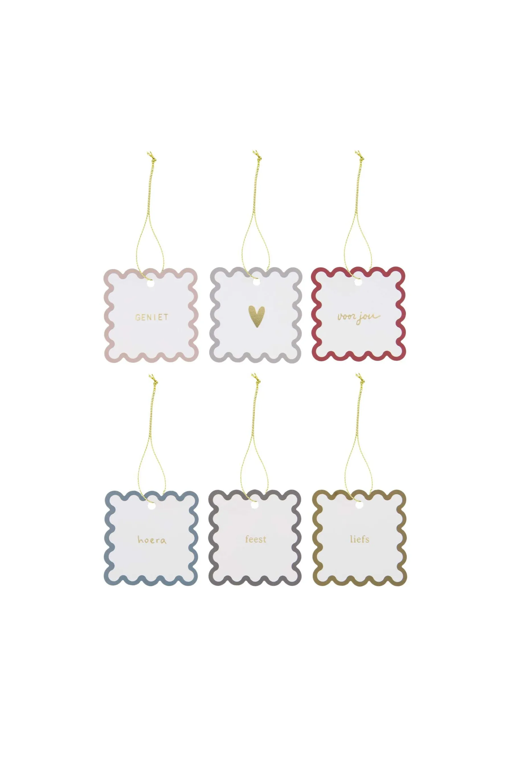 zusss set van 6 kadolabels multicolor