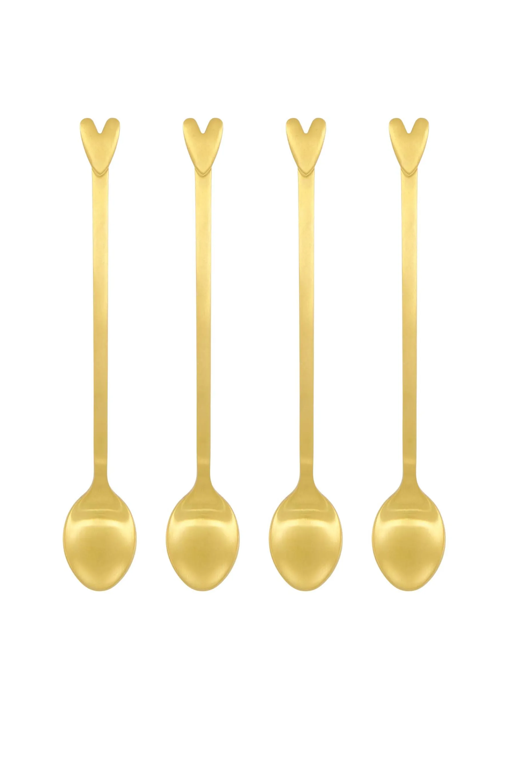 zusss set van 4 lepels hartje goud
