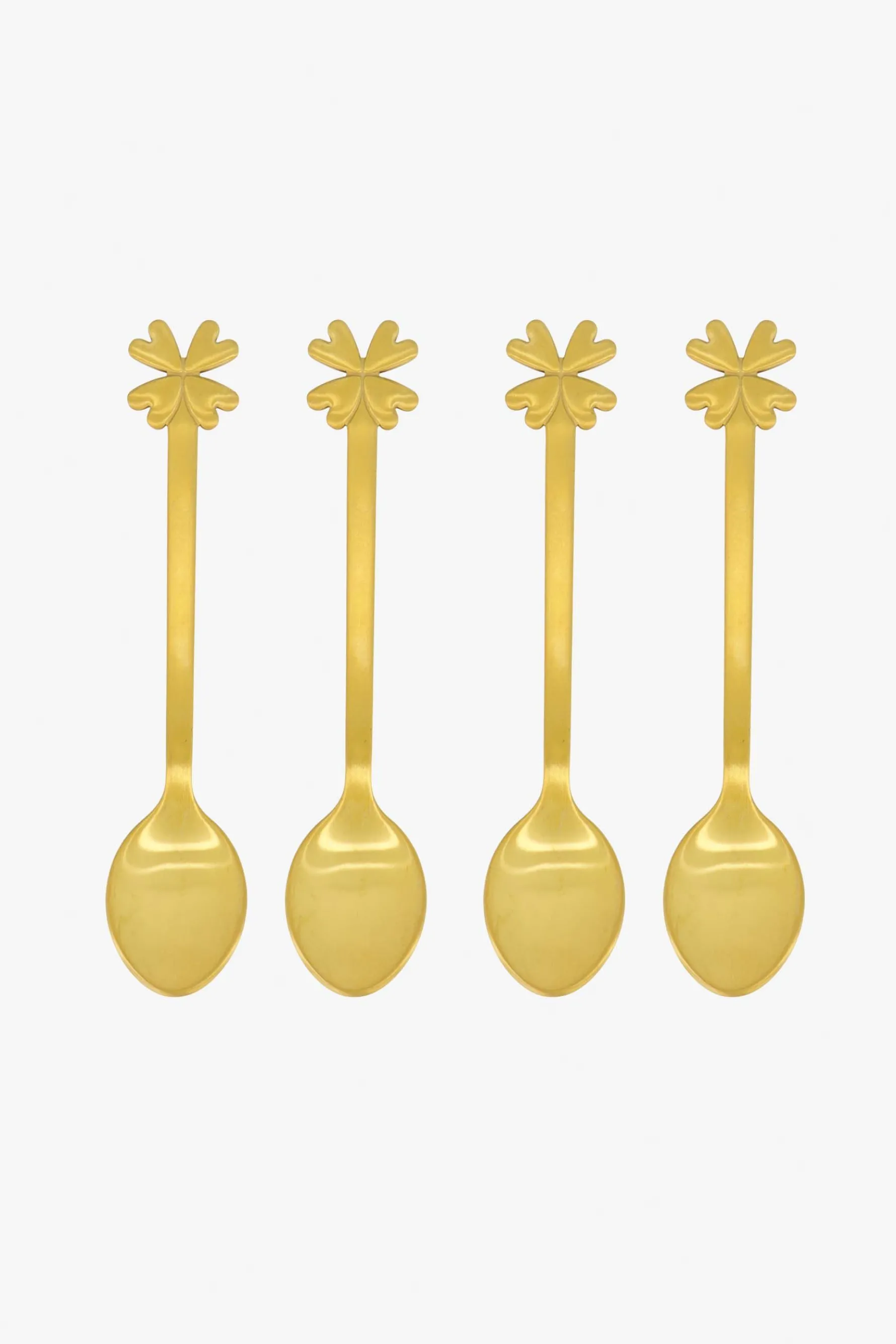 zusss set van 4 lepetjes klavertje goud