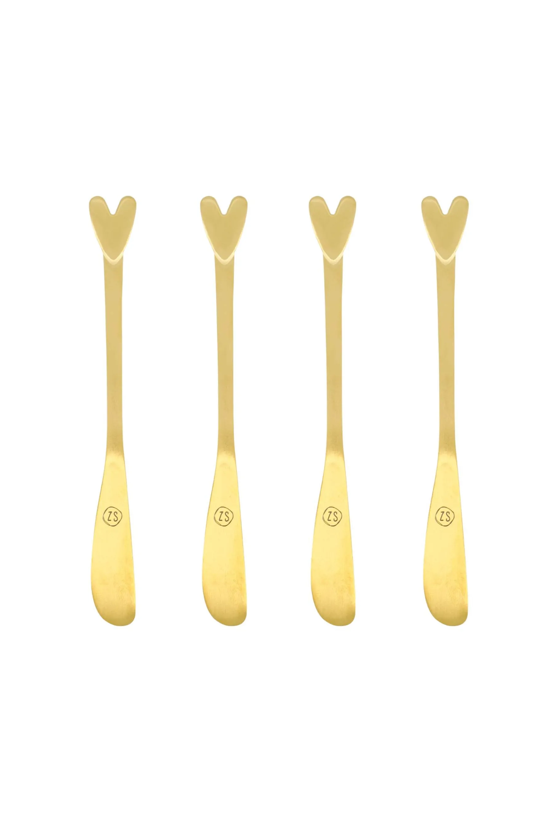 zusss set van 4 mesjes hartje goud