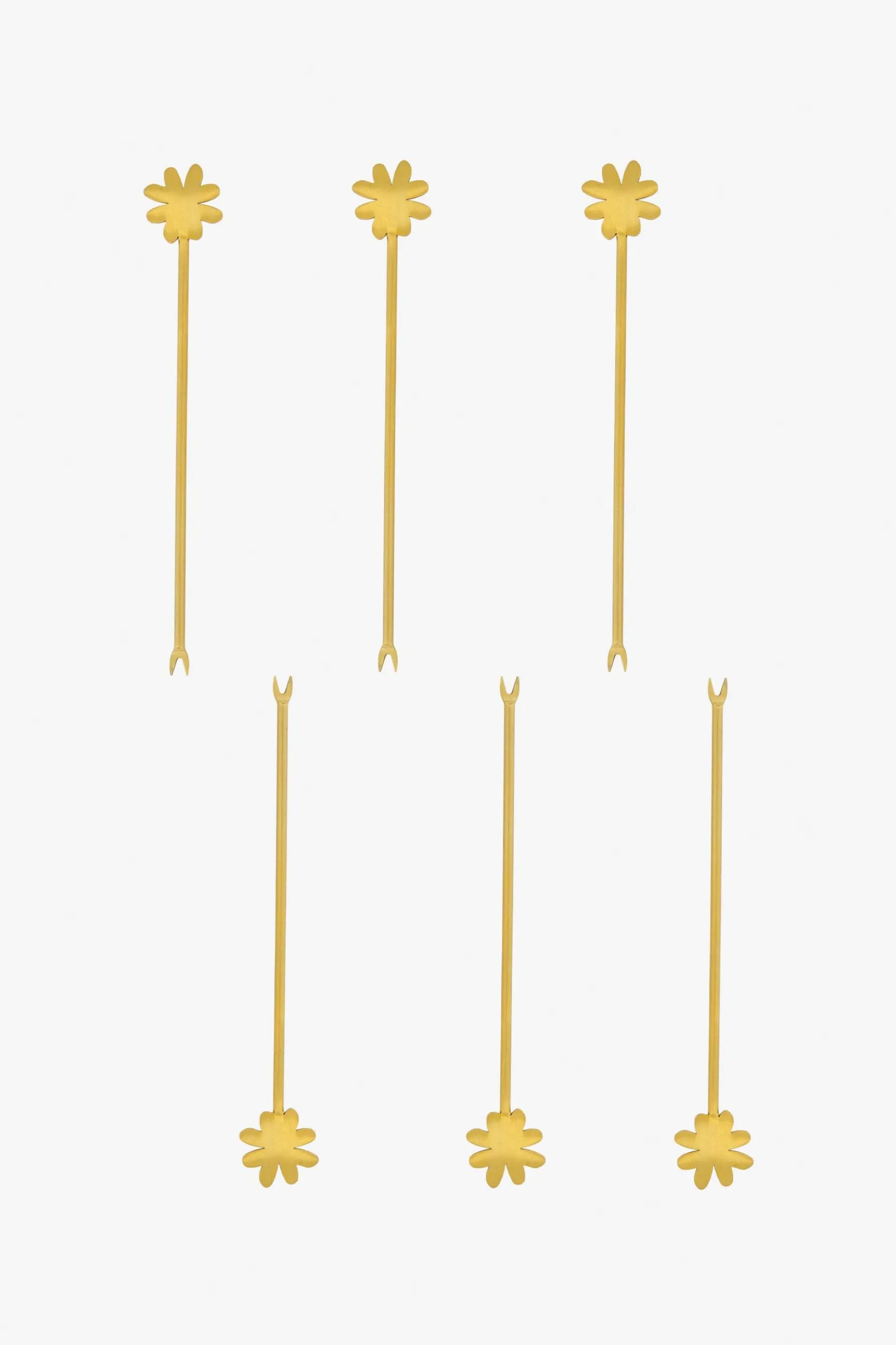 zusss set van 6 prikkers klaver goud