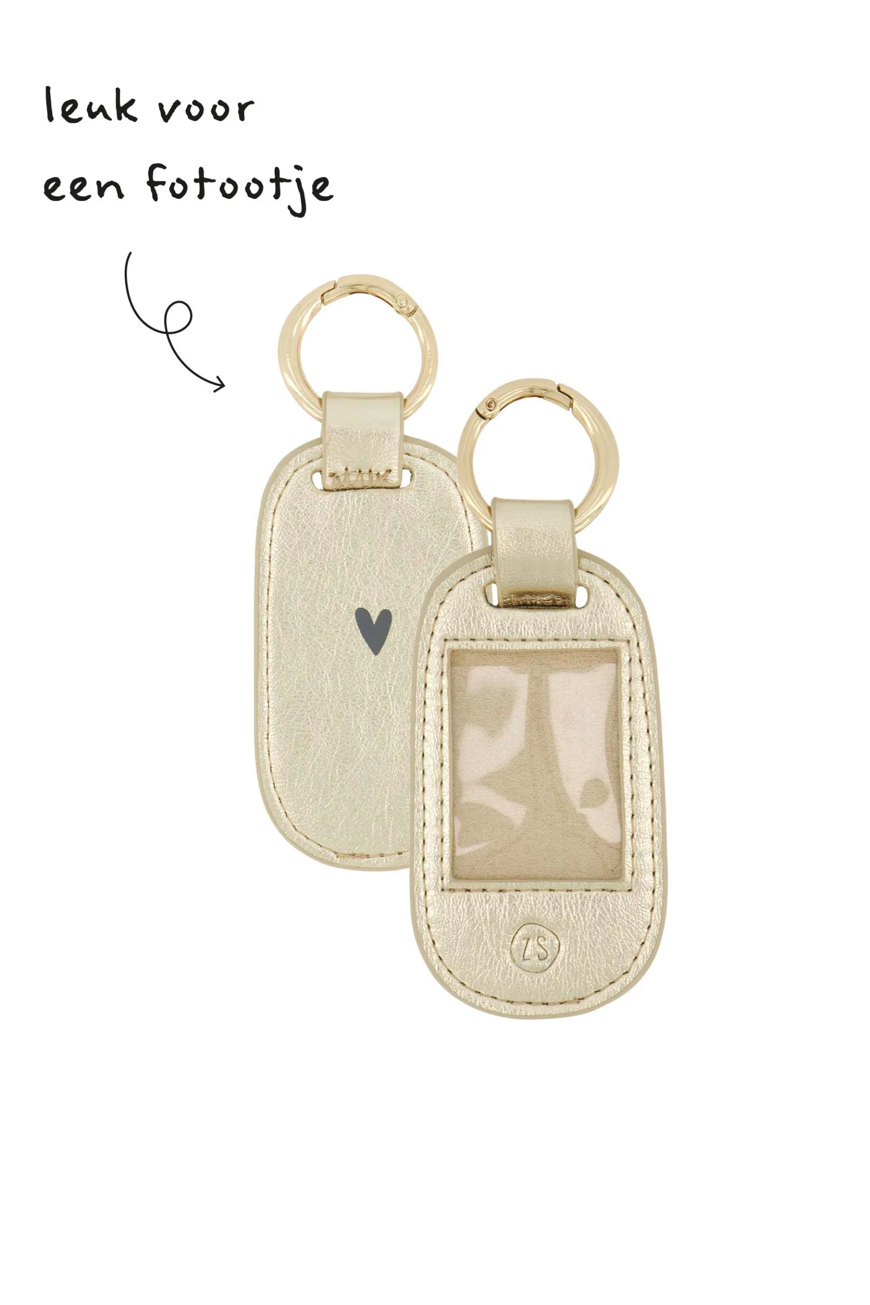 zusss sleutelhanger met foto goud