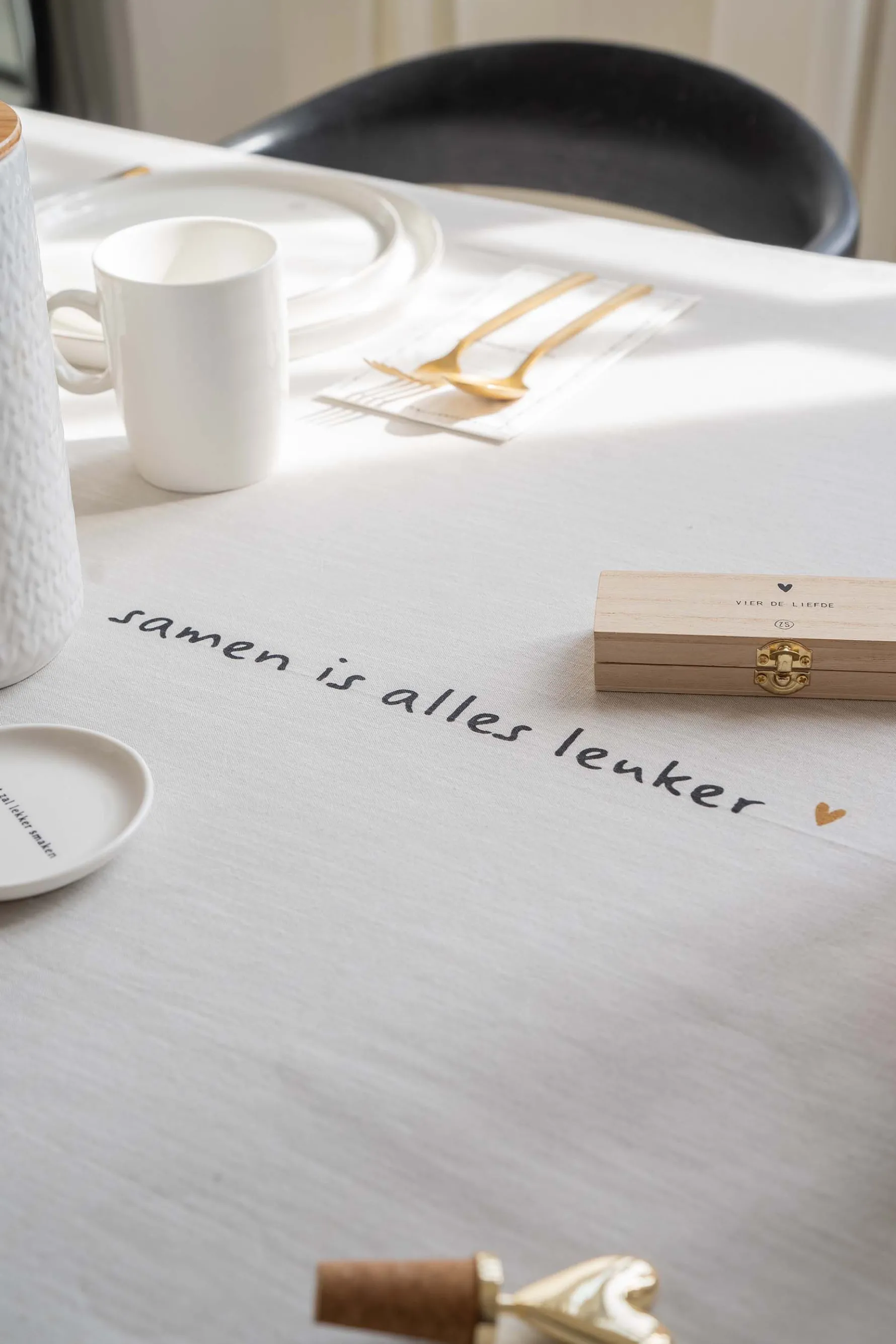 zusss tafelkleed tijd voor gezelligheid 250x150cm peper en zout