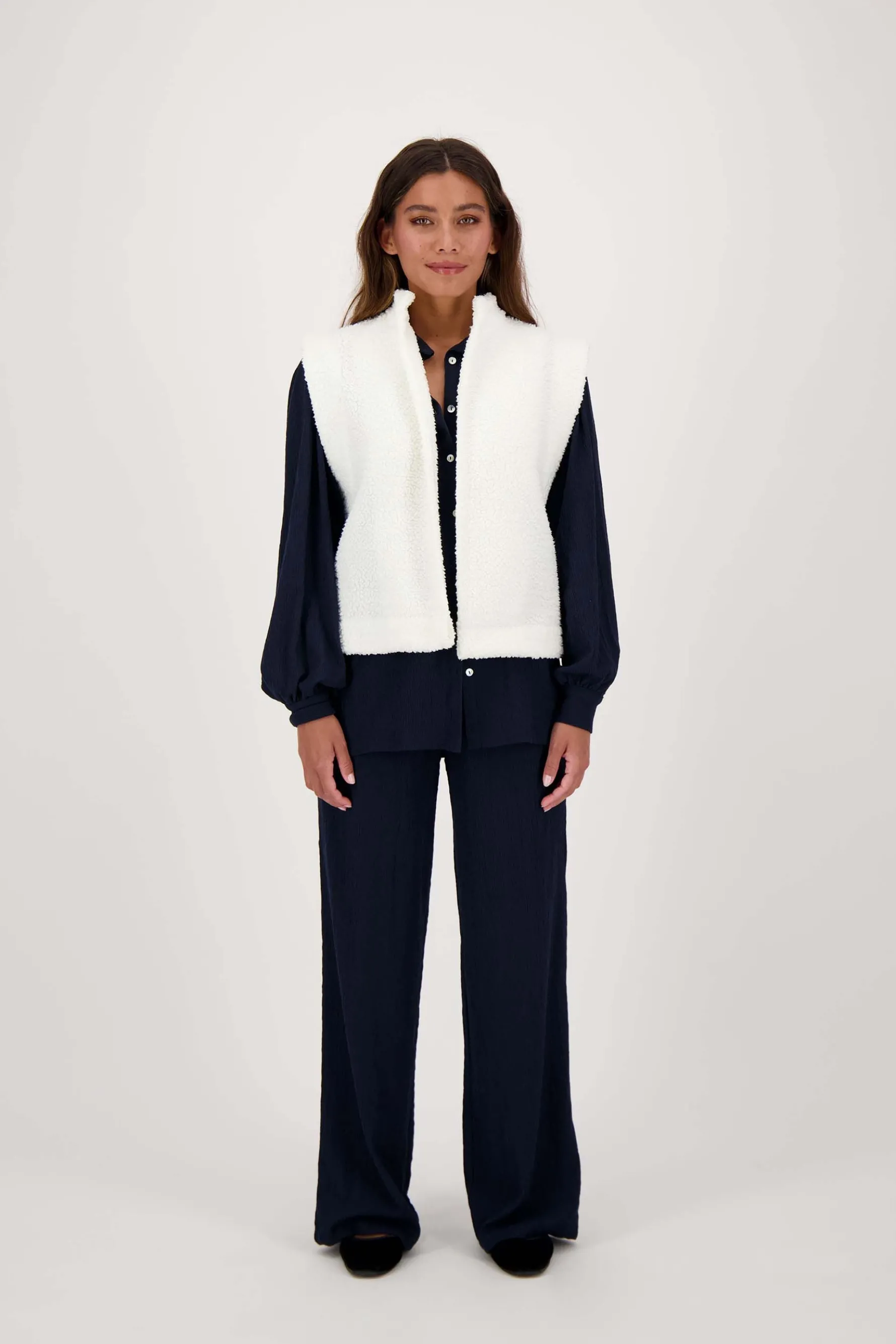 zusss teddy gilet creme