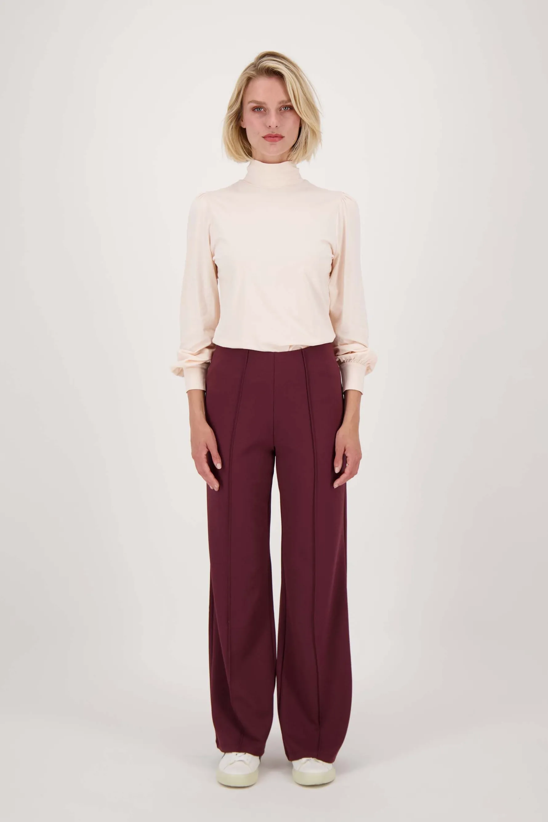 zusss top met lange mouwen en col zachtroze