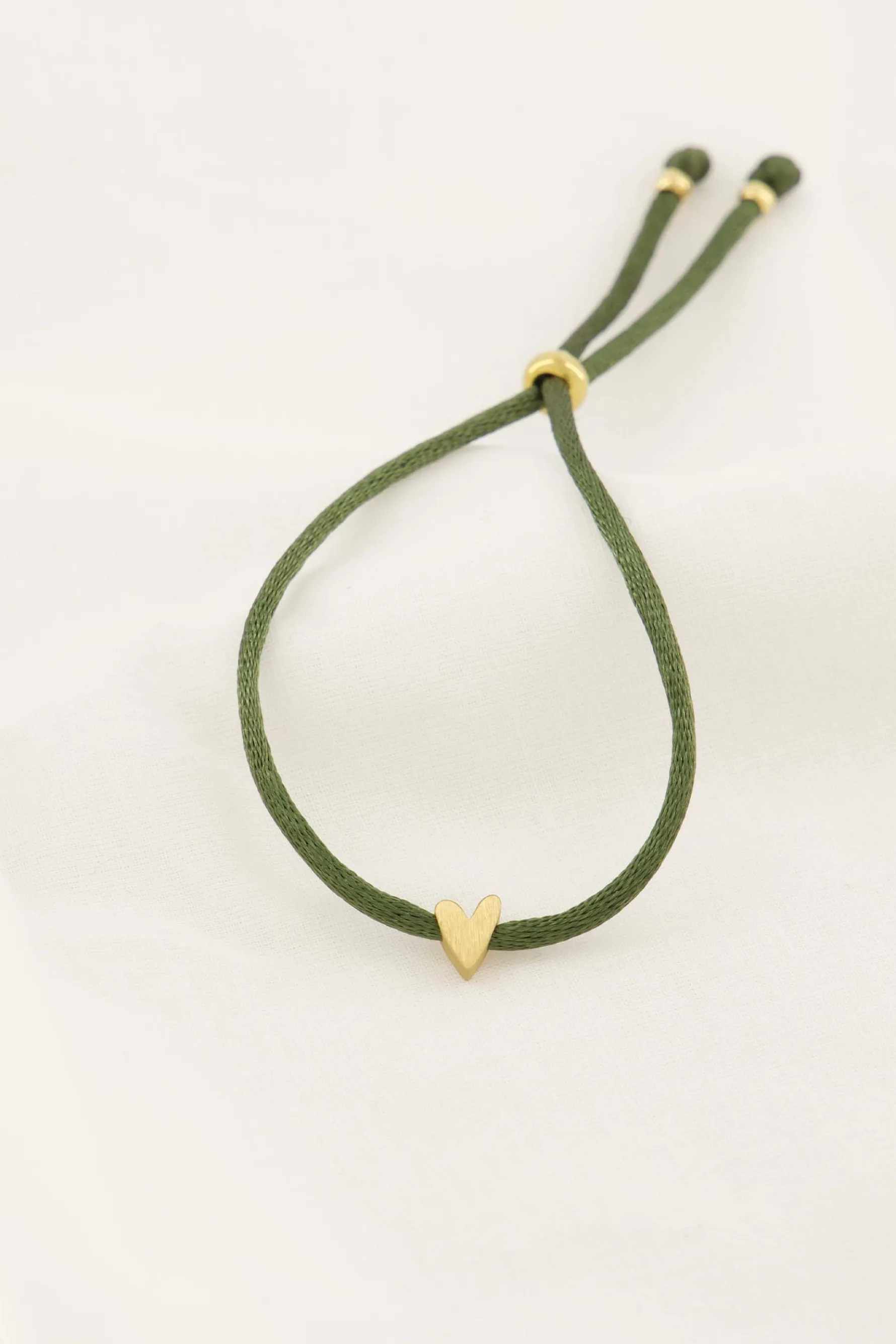 zusss touwarmbandje hartje donkergroen