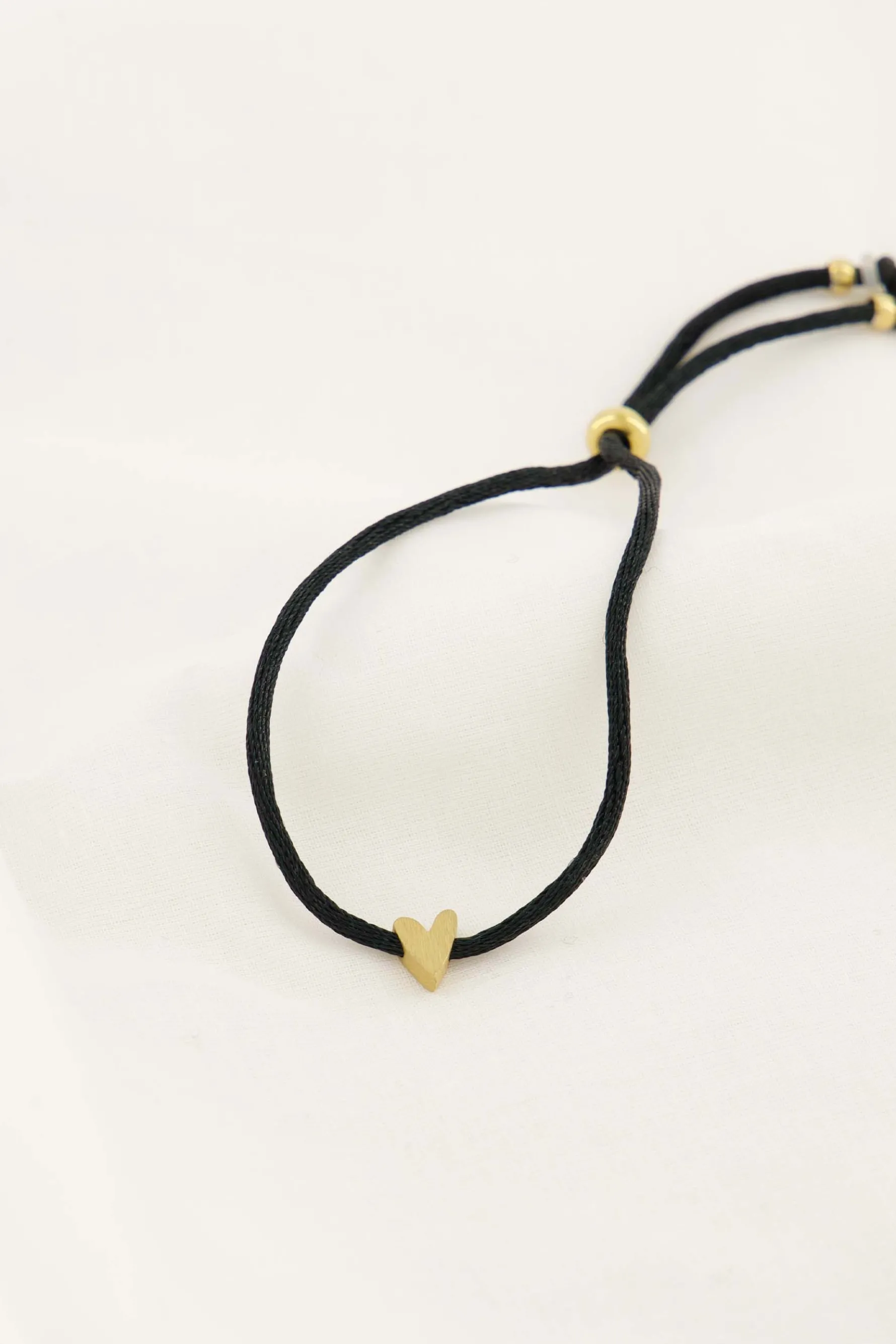 zusss touwarmbandje hartje zwart