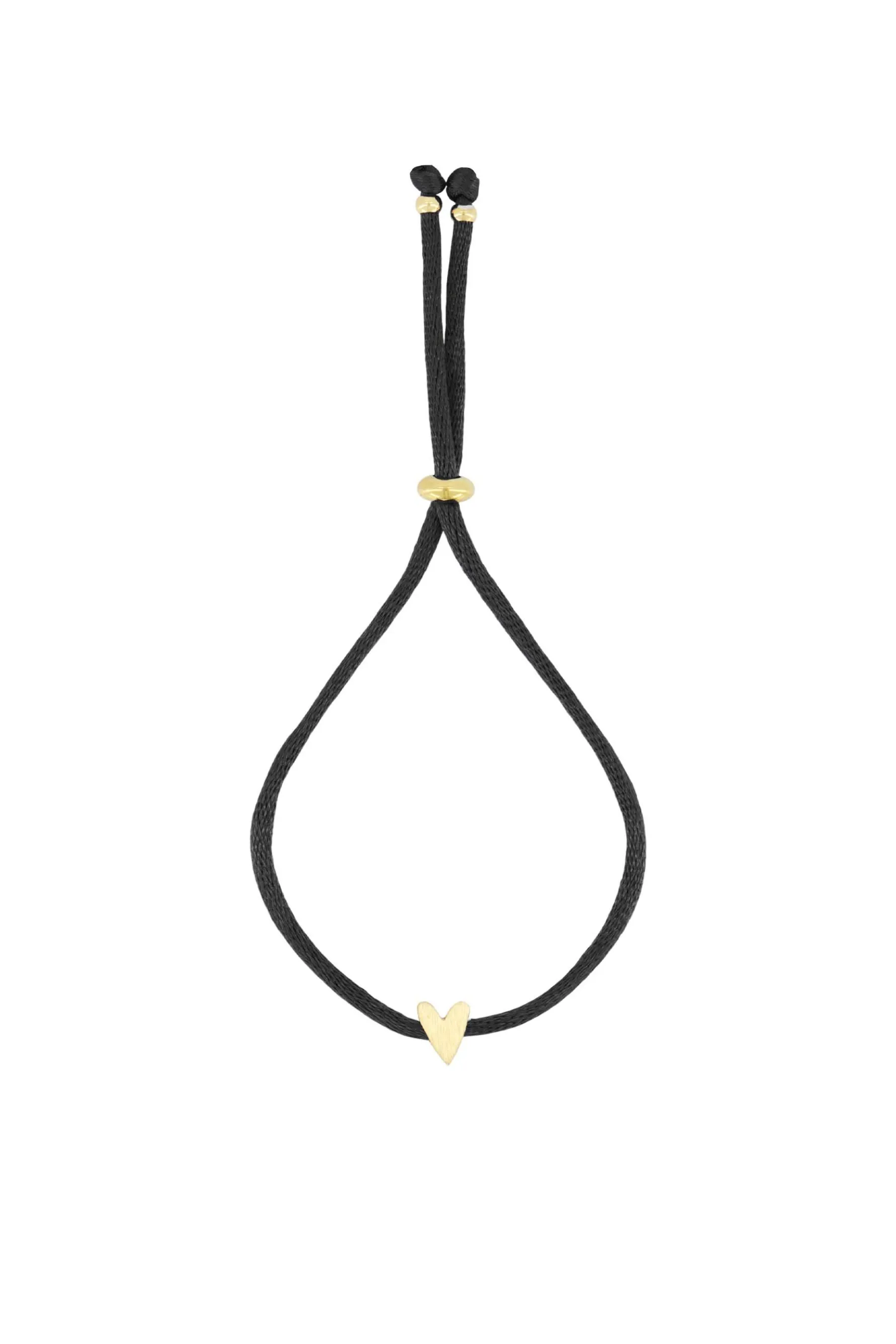 zusss touwarmbandje hartje zwart