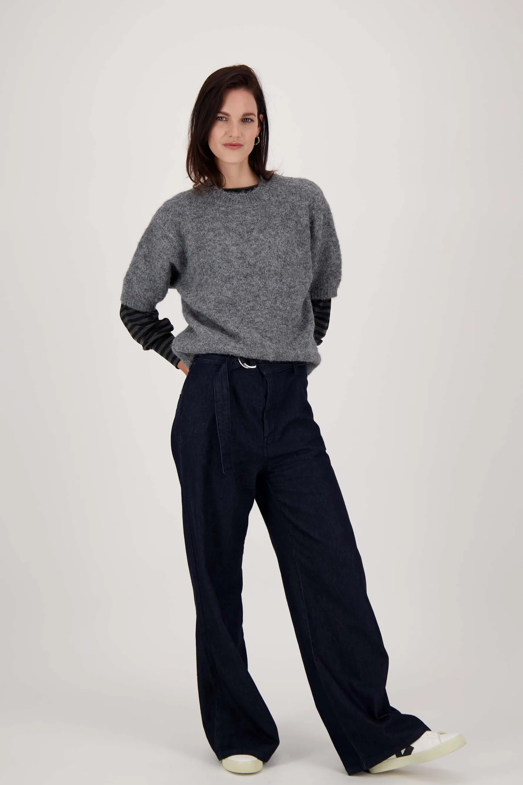 zusss trui met boothals antracietgrijs