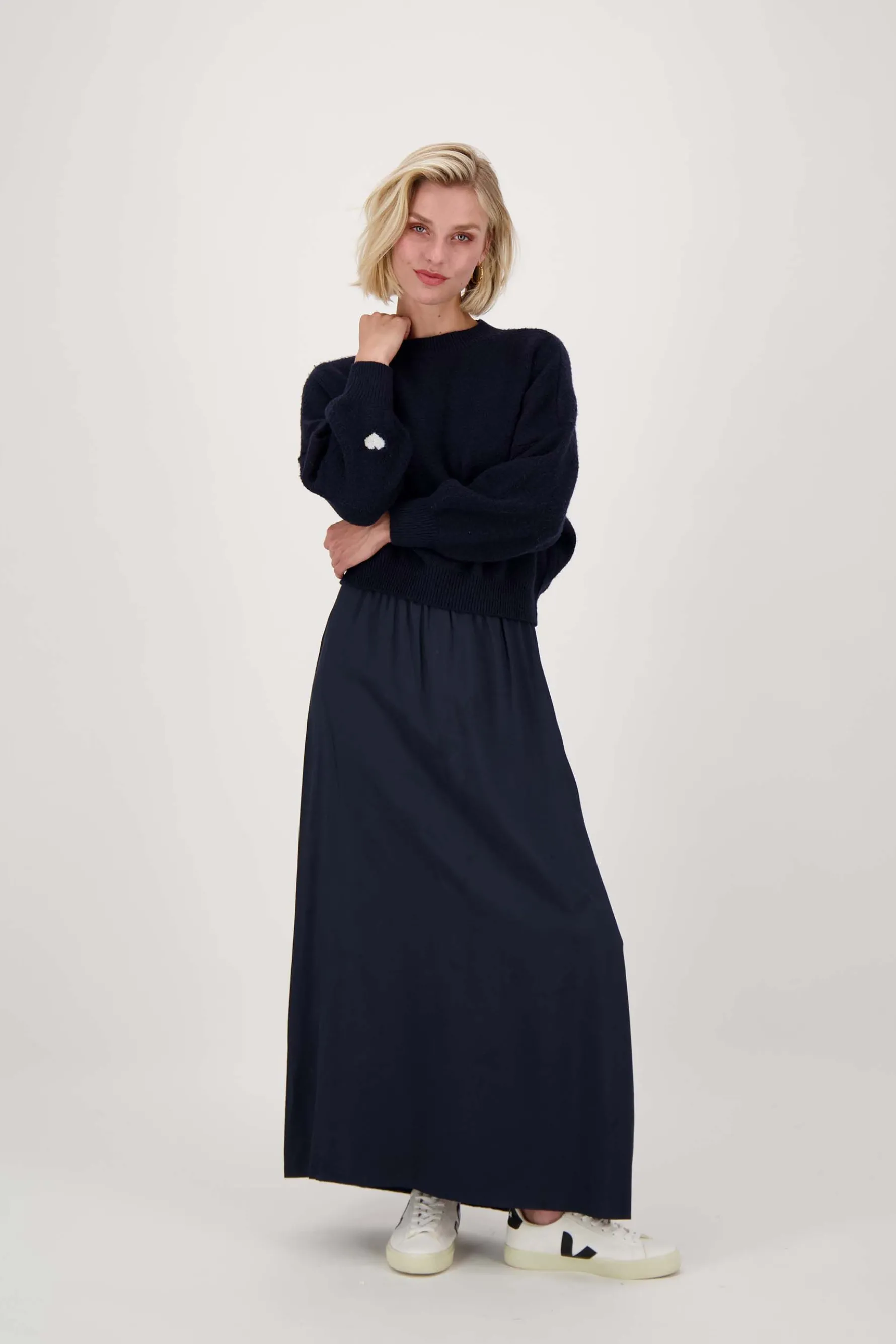 zusss trui met hartje detail donkerblauw