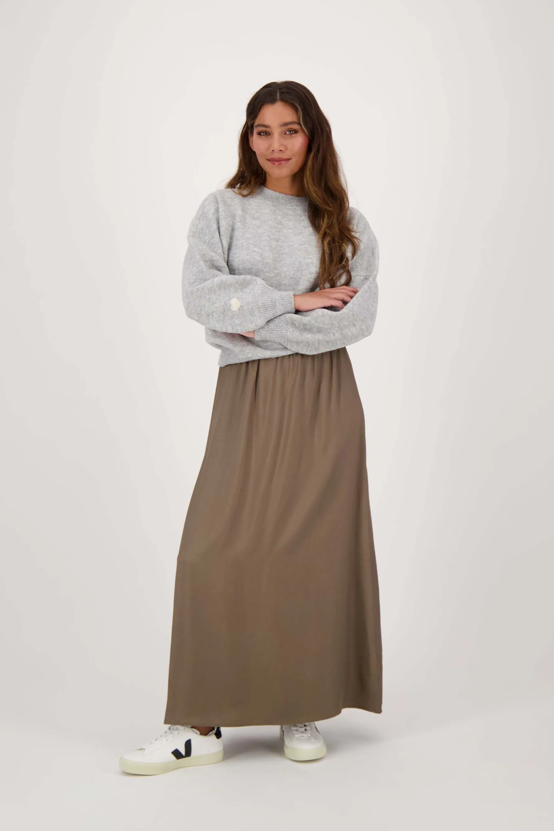 zusss trui met hartje detail middengrijs