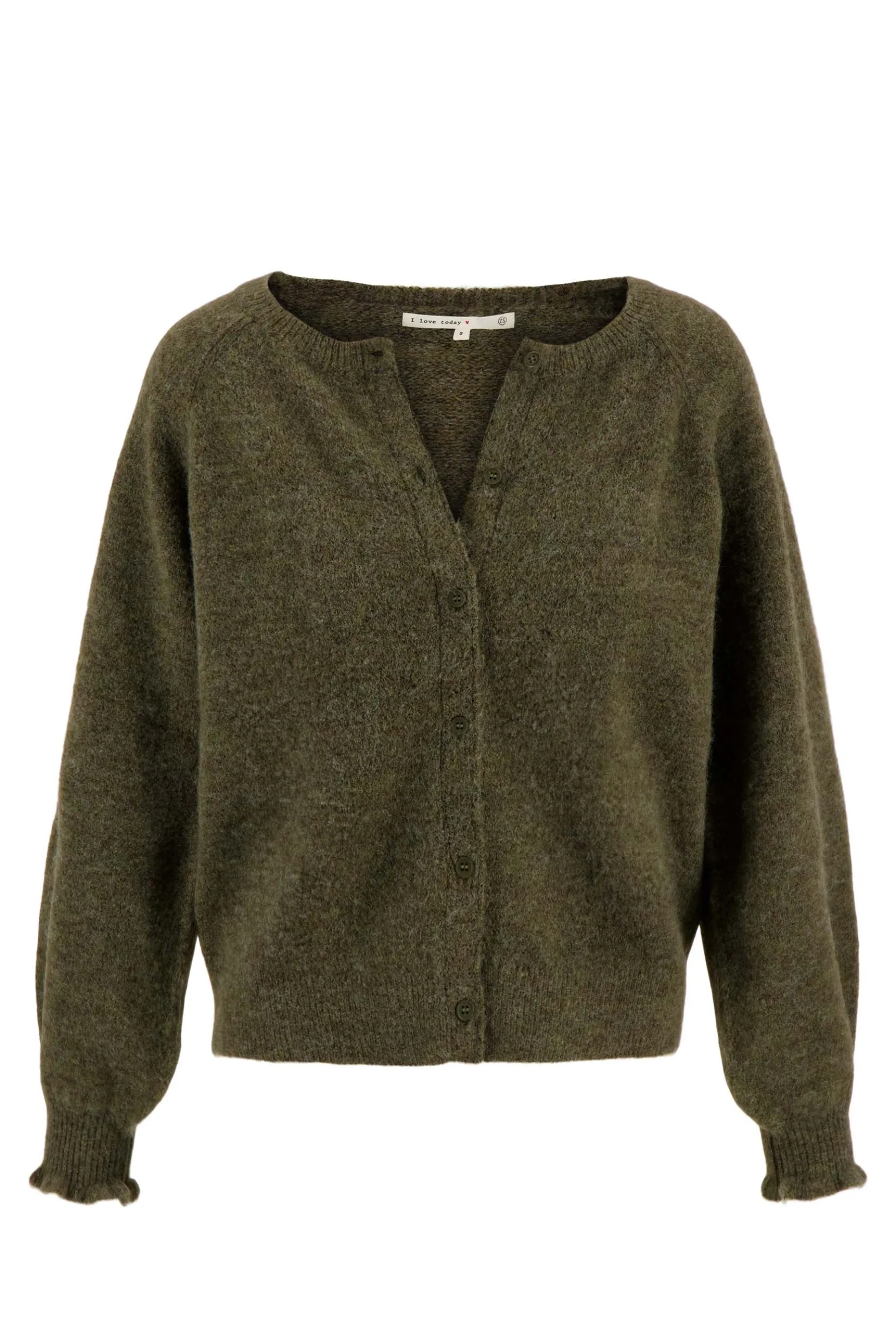 zusss vest met knopen donkergroen