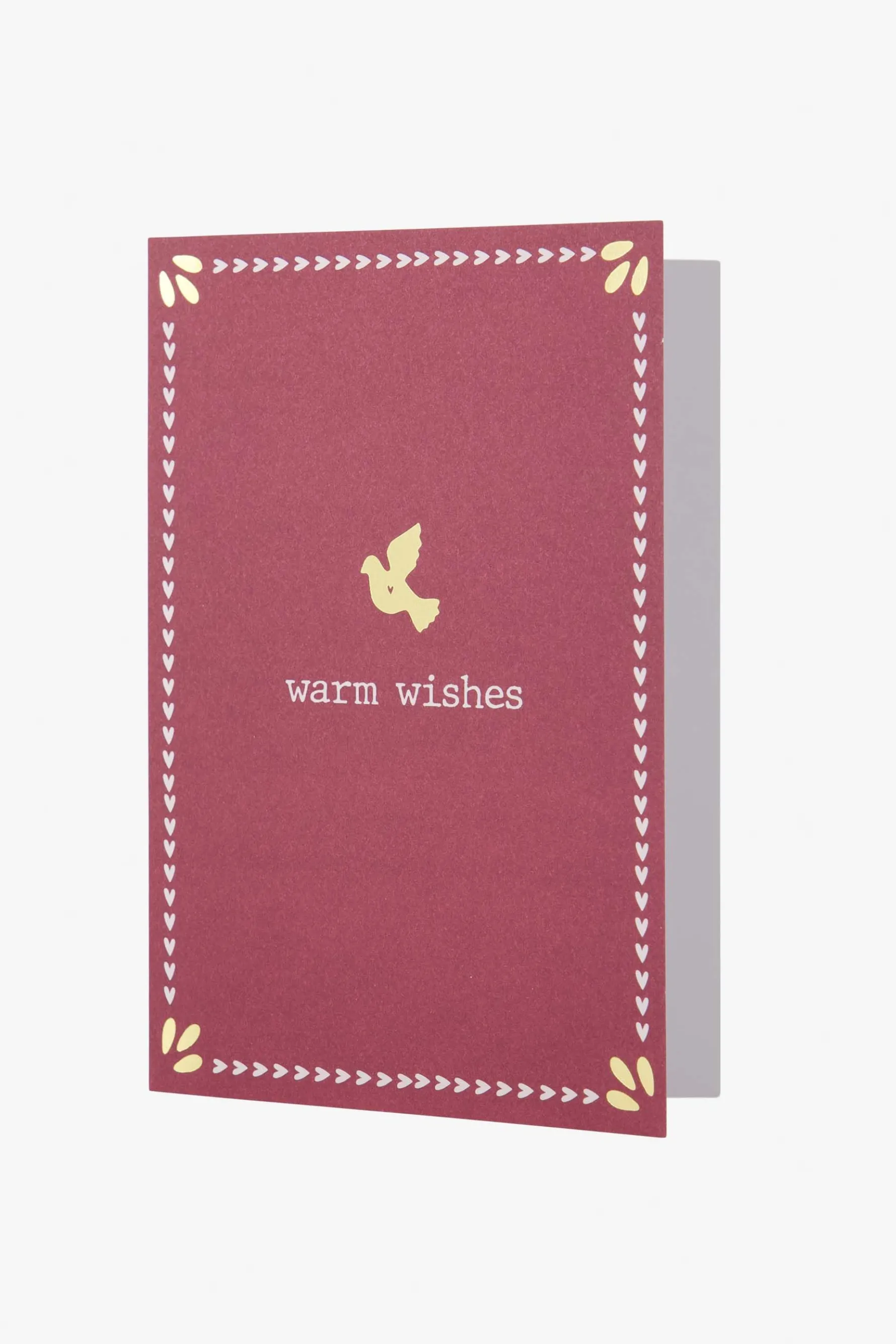 zusss wenskaart met gouden envelop warm wishes donkerrood
