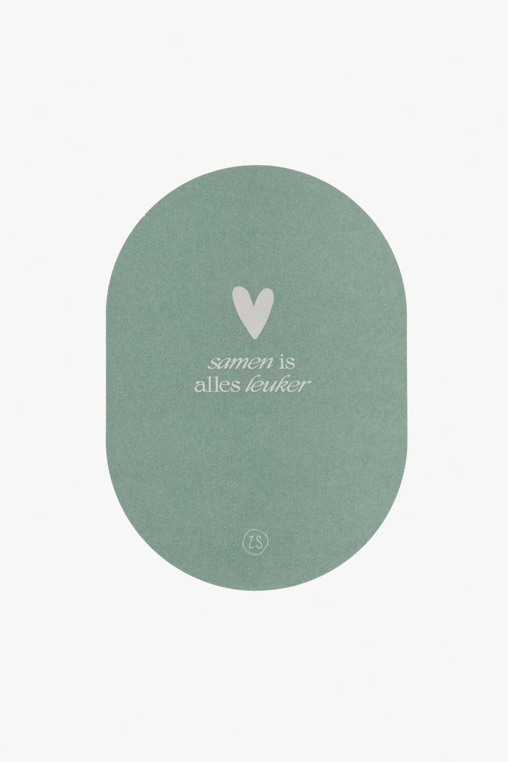 zusss wenskaart ovaal samen is alles leuker saliegroen