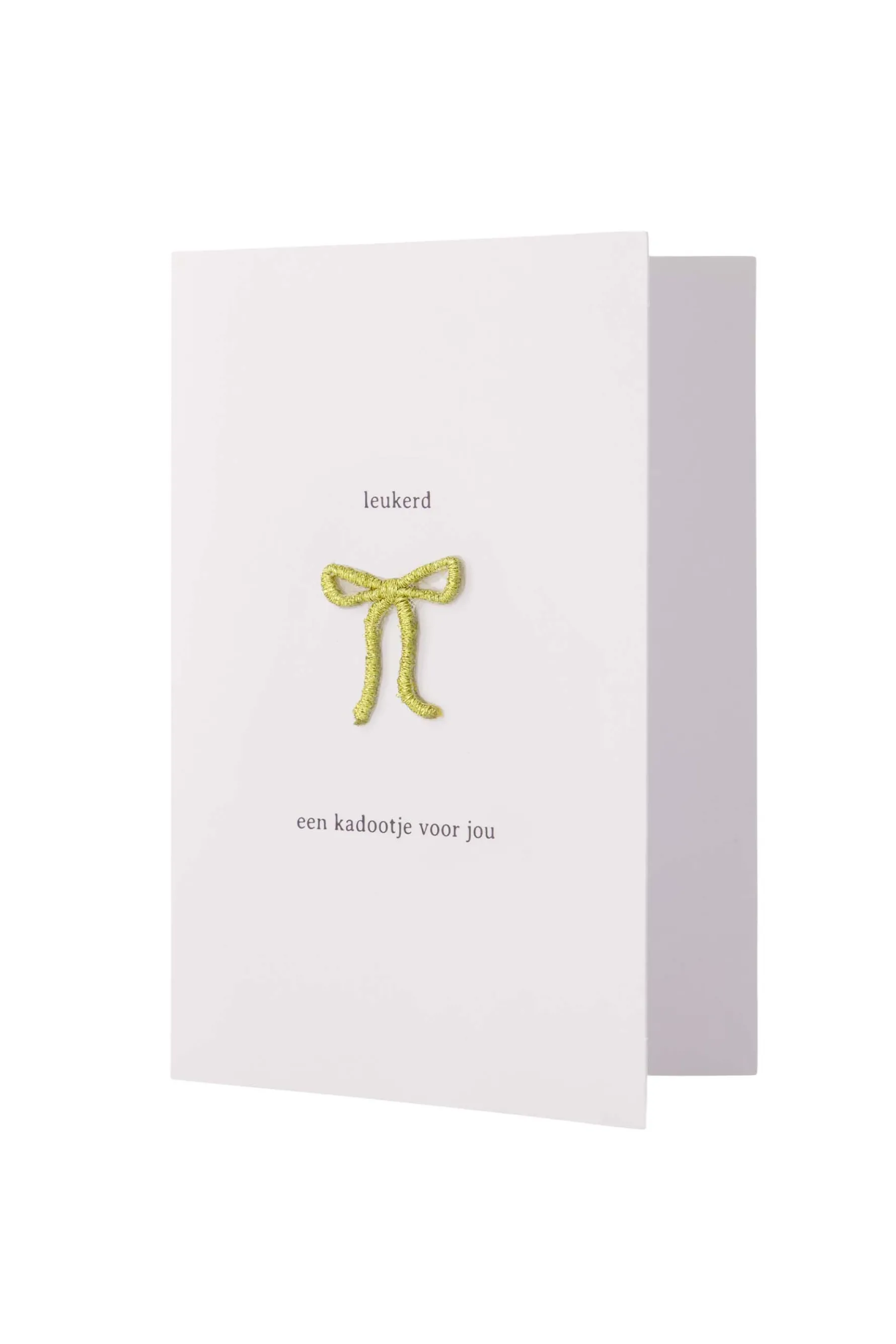 zusss wenskaart strikje strijkembleem wit/goud