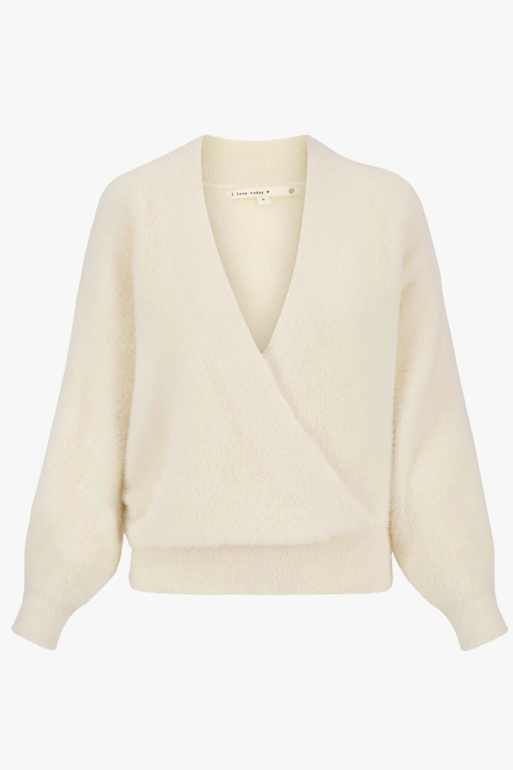 zusss wikkel trui in fluffy garen creme